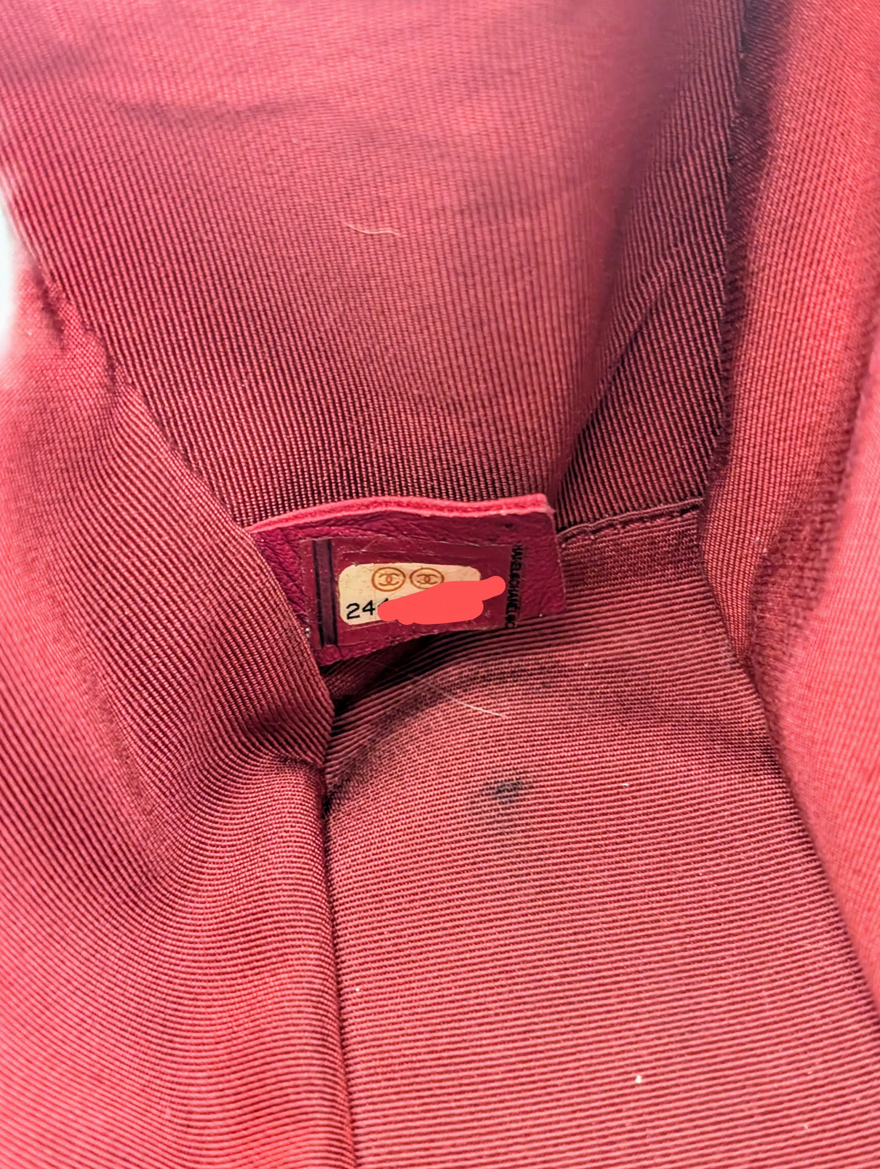 Chanel Red Caviar Small Double Zip Vanity Case with Top Handle