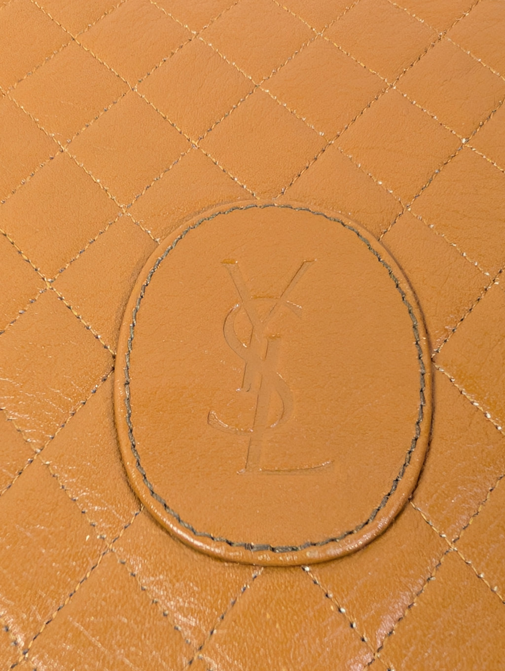 Yves Saint Laurent Vintage Brown Logo Quilted Flap Bag