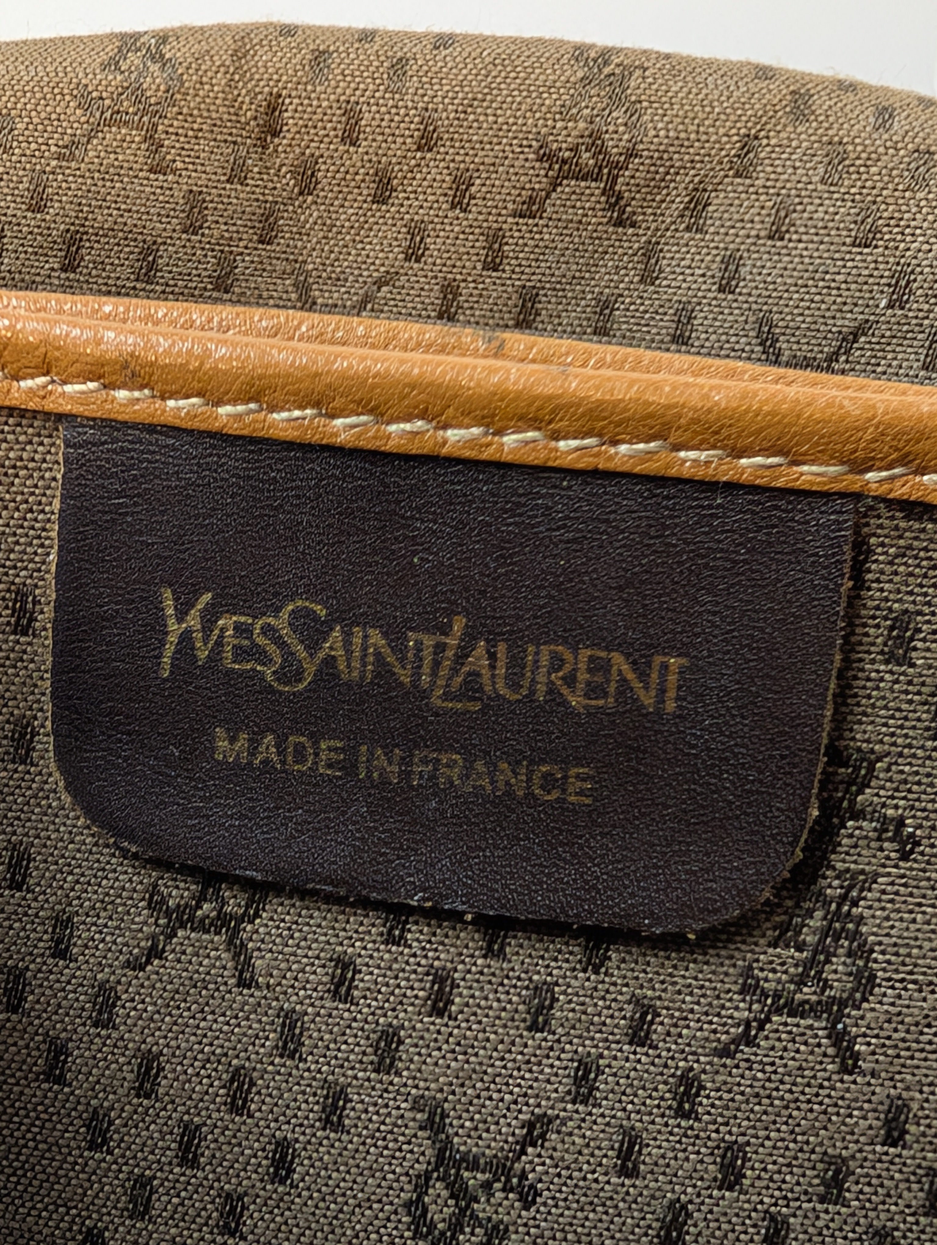 Yves Saint Laurent Vintage Brown Logo Quilted Flap Bag