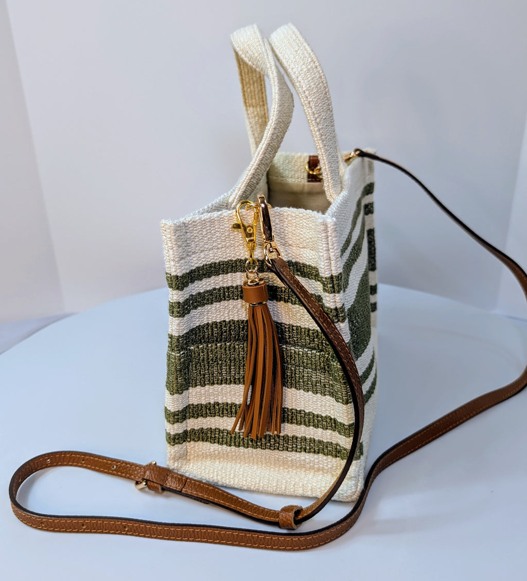 Celine Green Vertical Cabas Triomphe Tote Bag