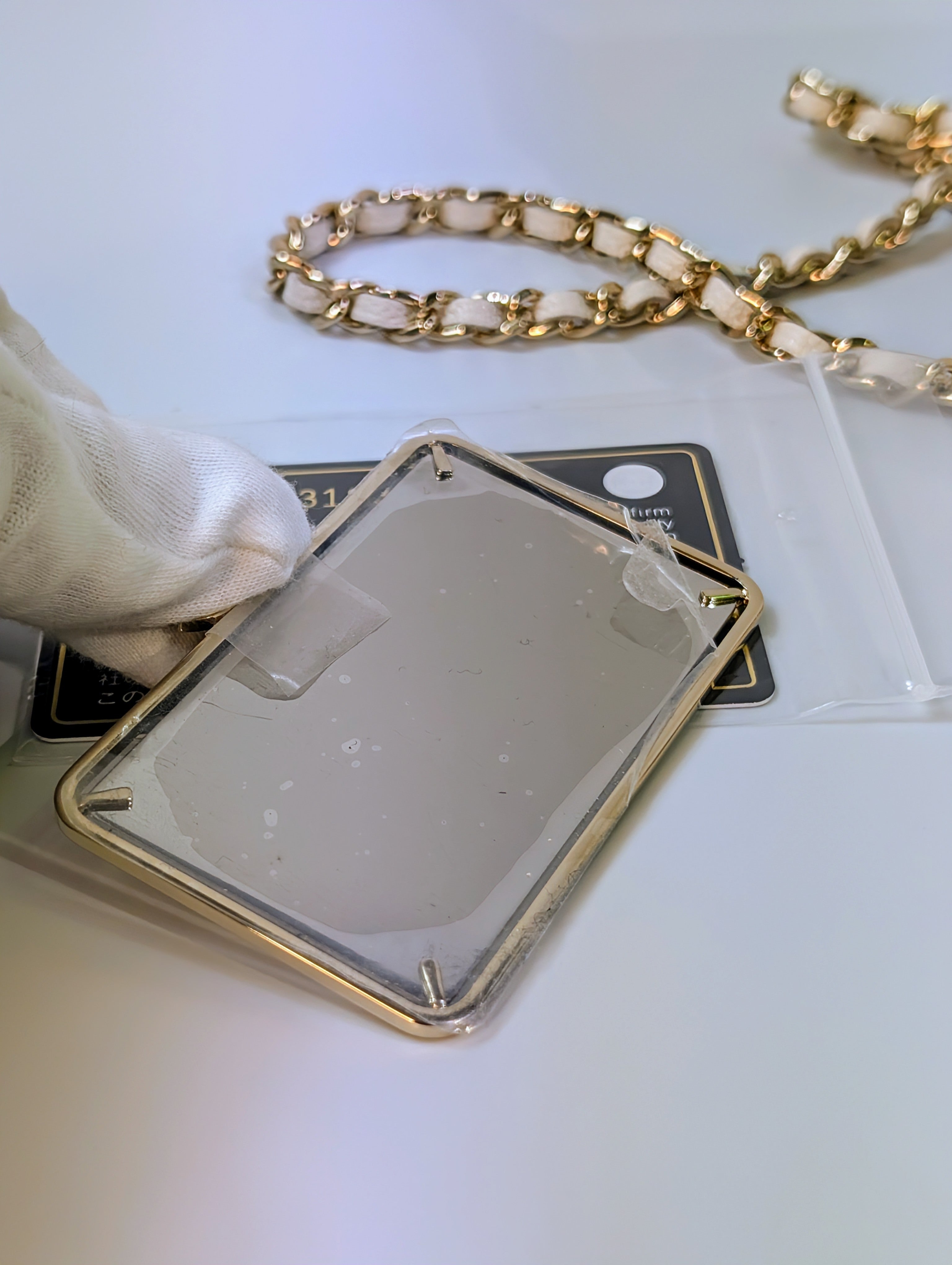 Chanel White Caviar Leather Mini Top Handle Vanity Case