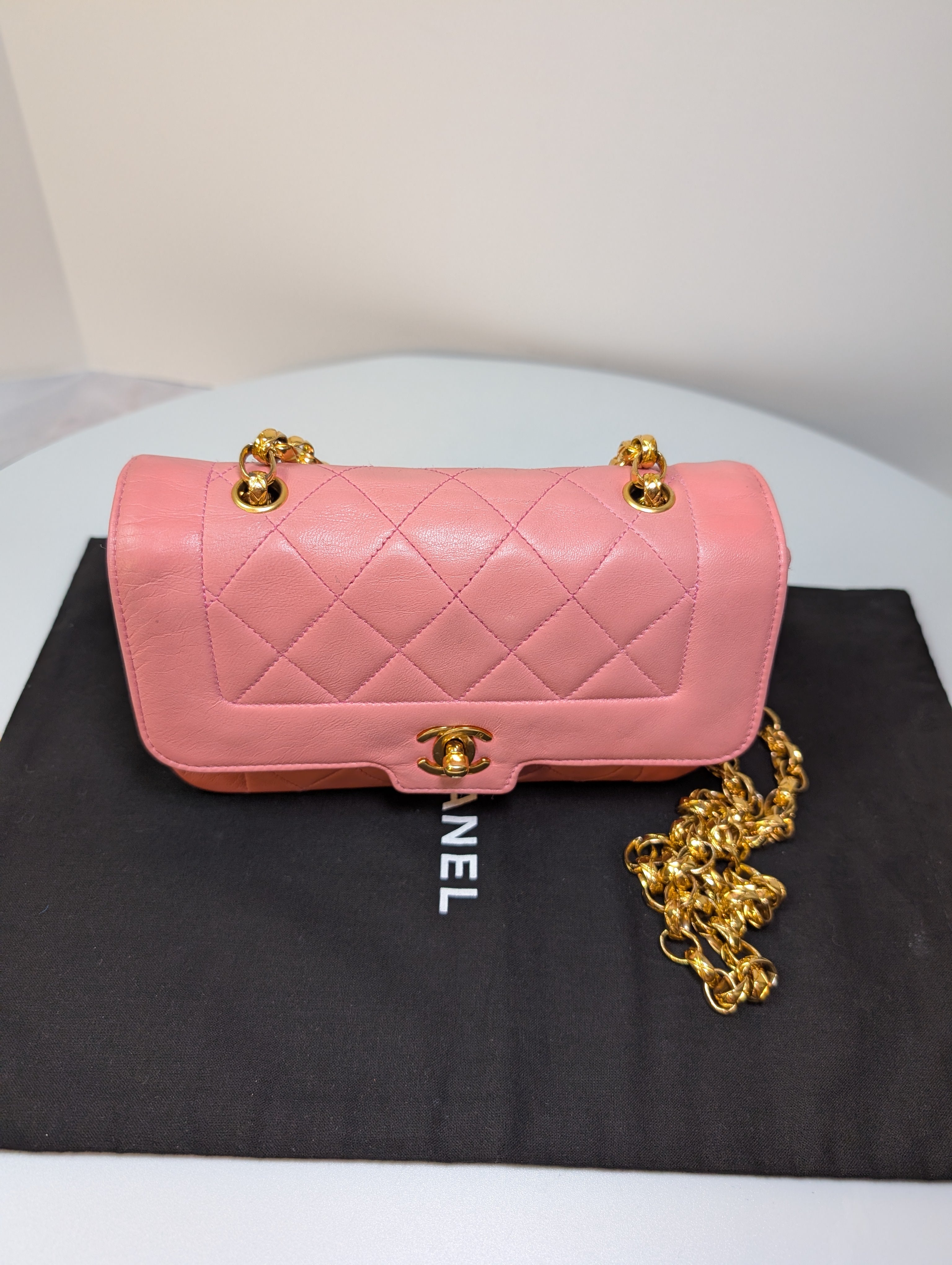 Chanel Rare Vintage Pink 1-Series Mini Diana Flap Bag – Encore