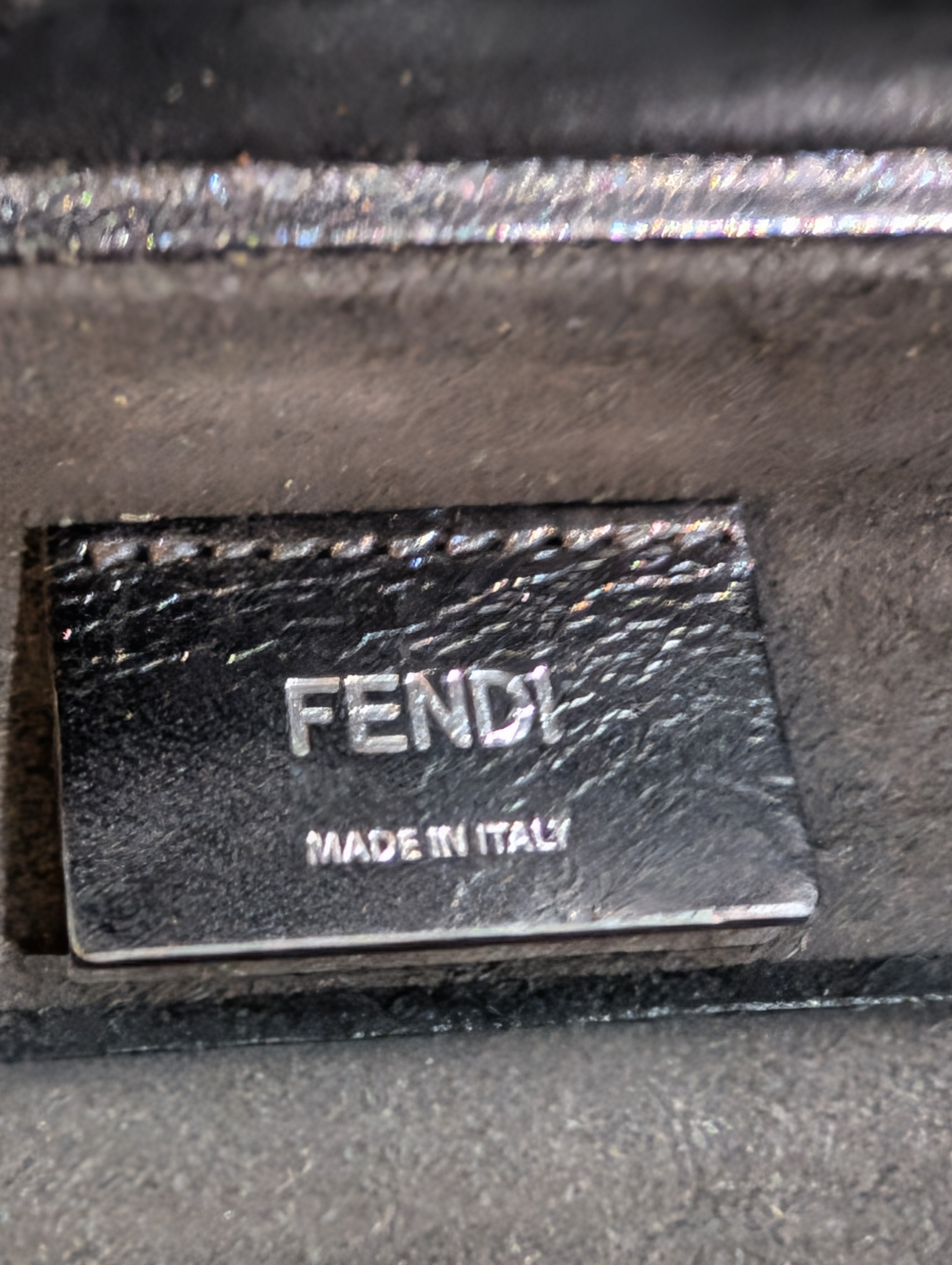 Fendi Black Baguette Trunk Mini in FF Jacquard Canvas with Rare Fendi Strap