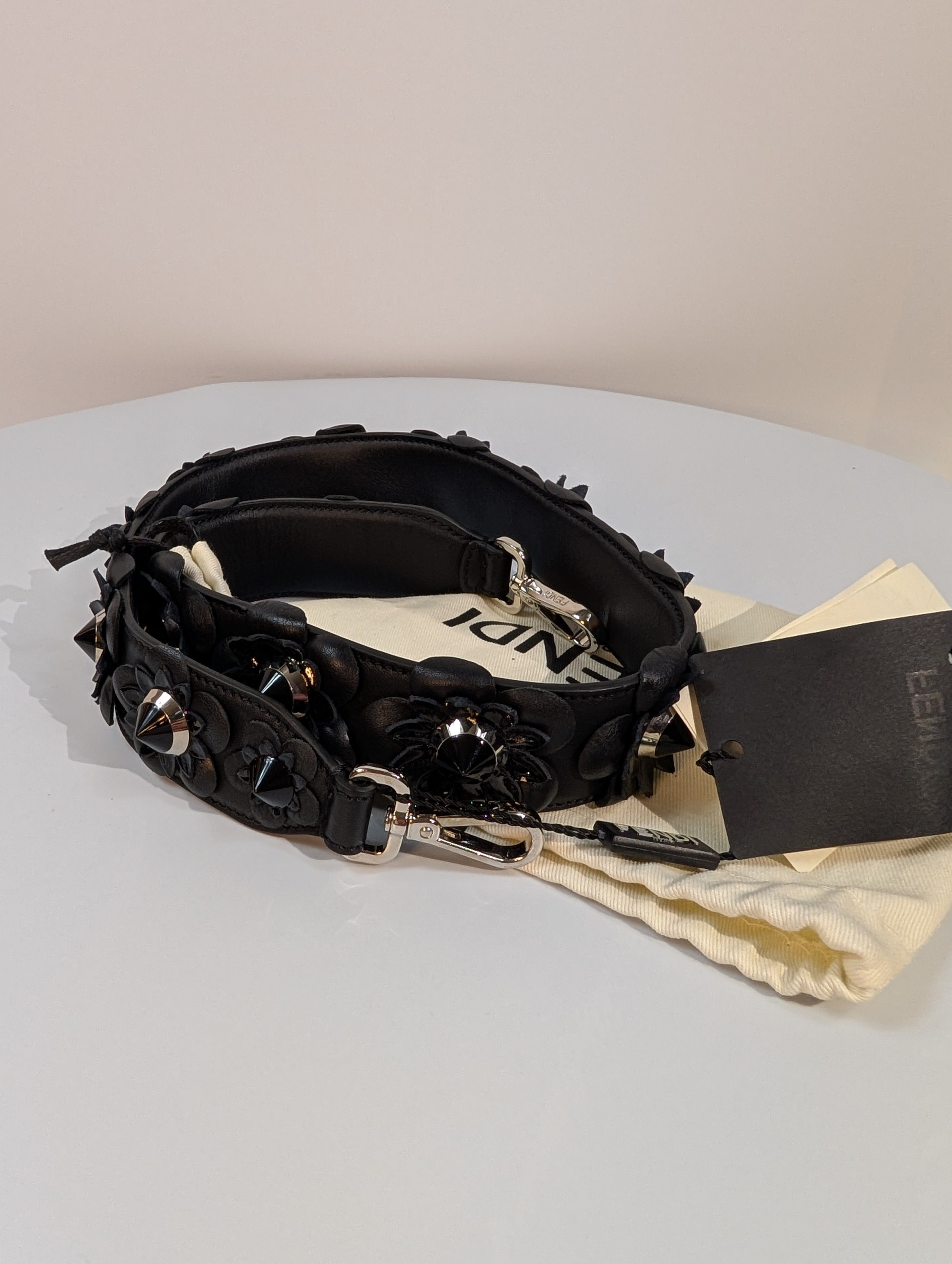 Fendi Black Baguette Trunk Mini in FF Jacquard Canvas with Rare Fendi Strap
