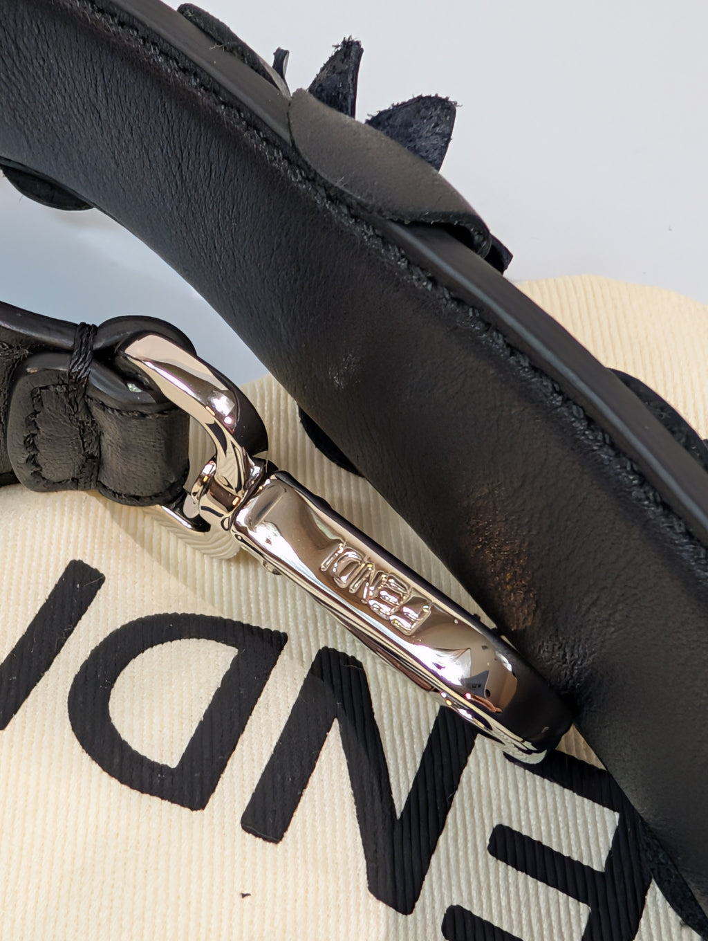 Fendi Black Baguette Trunk Mini in FF Jacquard Canvas with Rare Fendi Strap