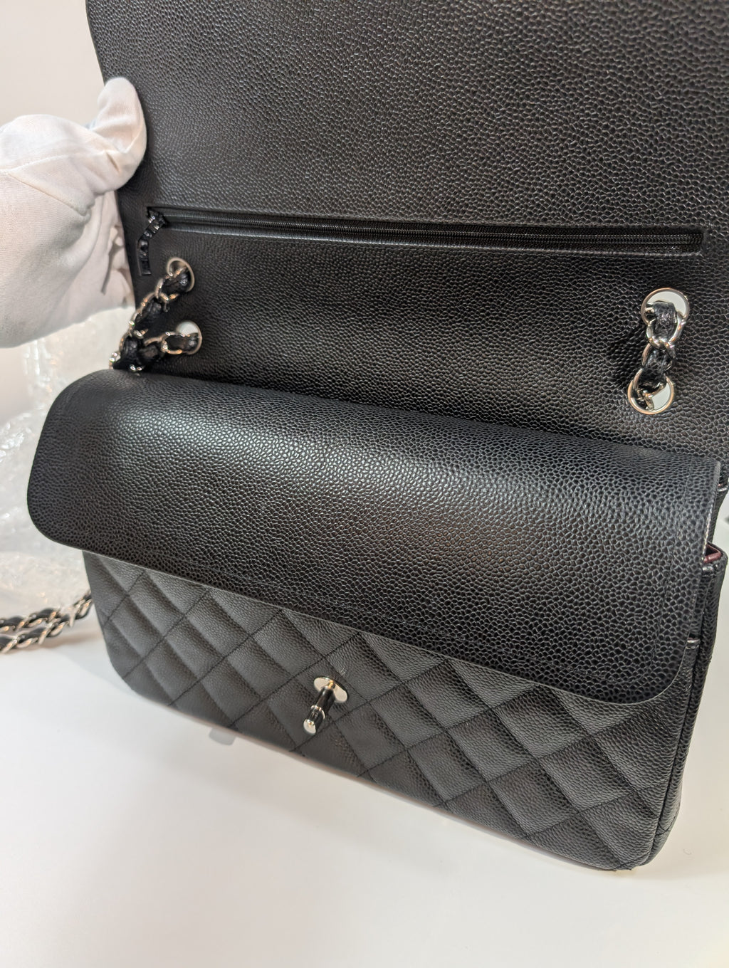 Chanel Black Caviar Classic Jumbo Double Flap