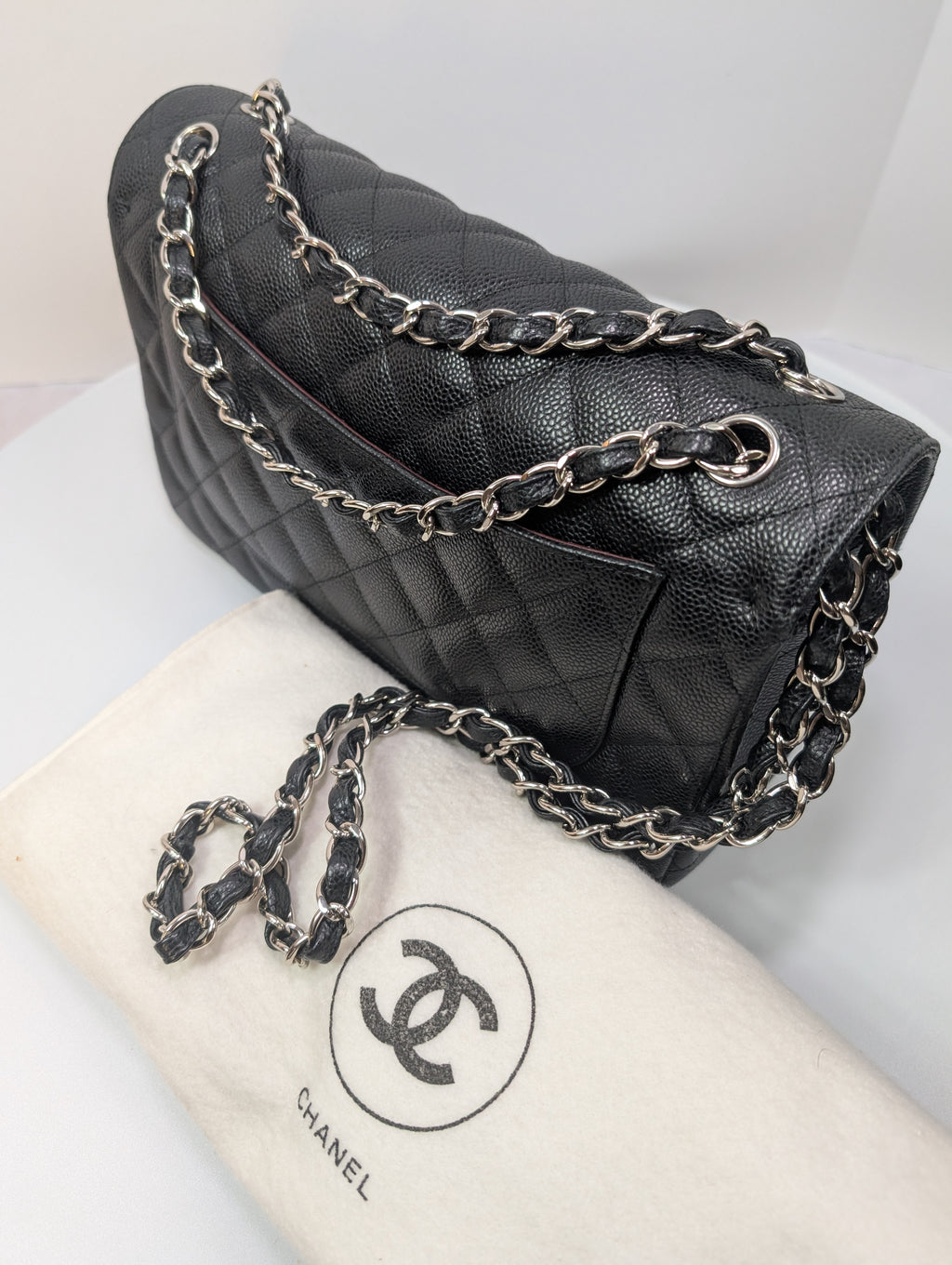 Chanel Black Caviar Classic Jumbo Double Flap