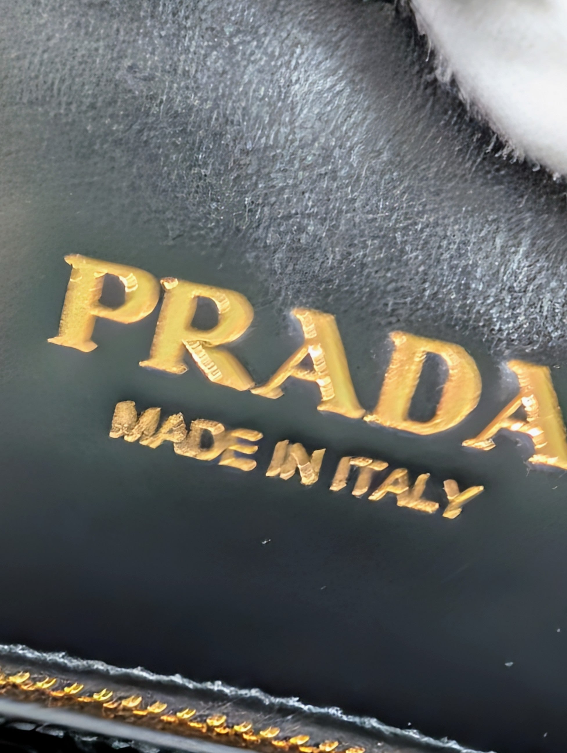 Prada Large Beige and Black Triangle Pattern Jacquard Tote Bag with Saffiano Leather Trim