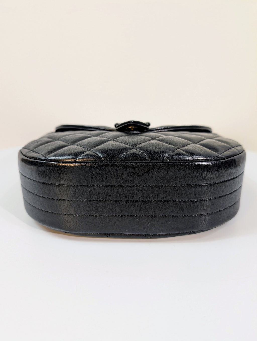 Chanel Vintage 0-Series Black Diana-Style Half Moon Flap Bag