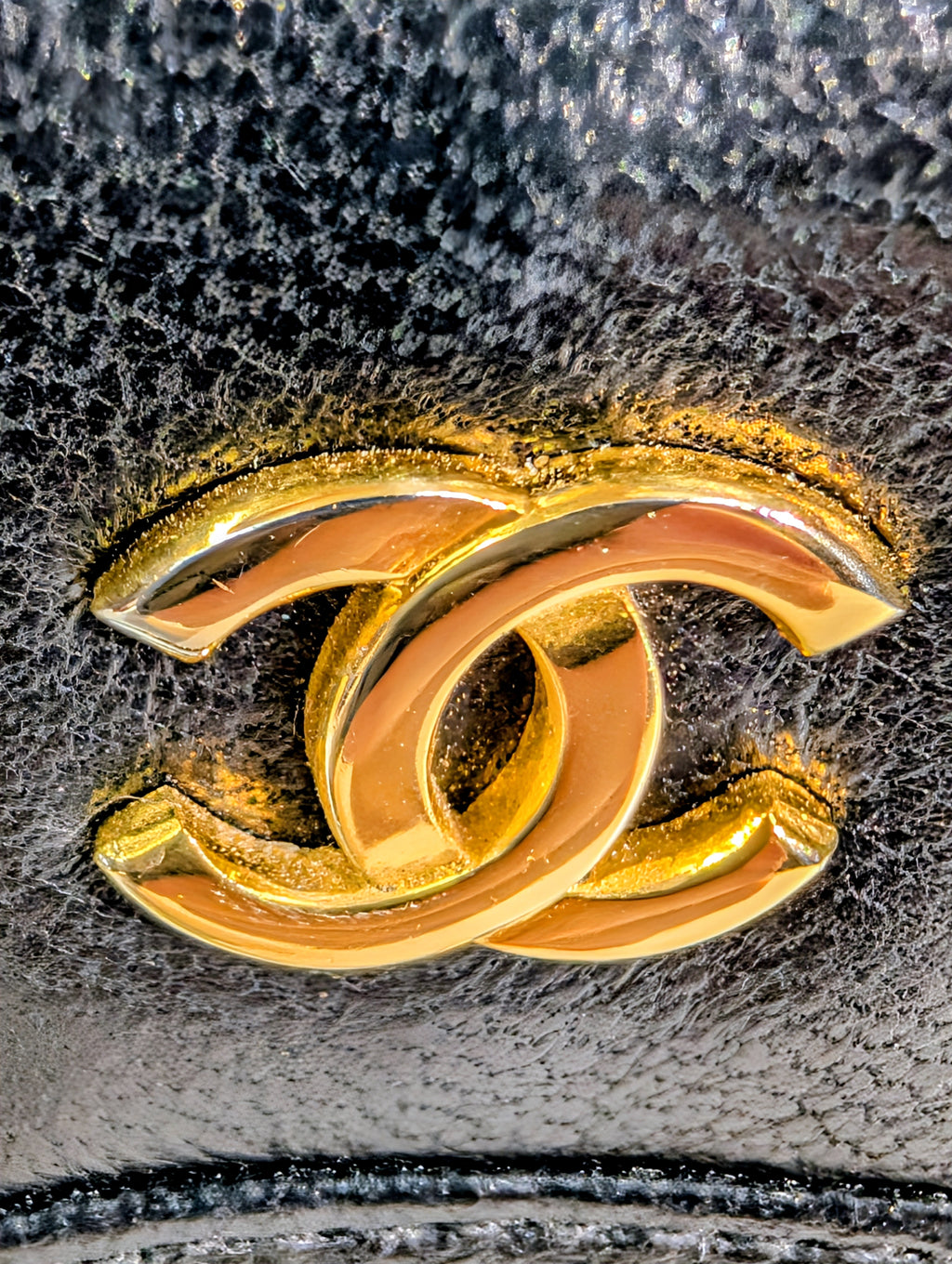 Chanel Vintage 0-Series Black Diana-Style Half Moon Flap Bag