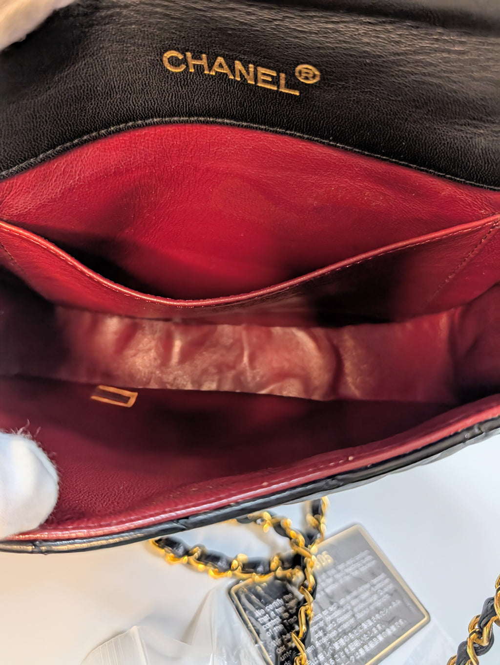 Chanel Vintage 0-Series Black Diana-Style Half Moon Flap Bag