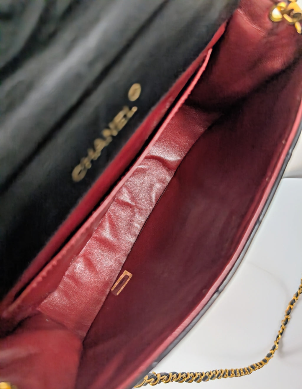 Chanel Vintage 0-Series Black Diana-Style Half Moon Flap Bag