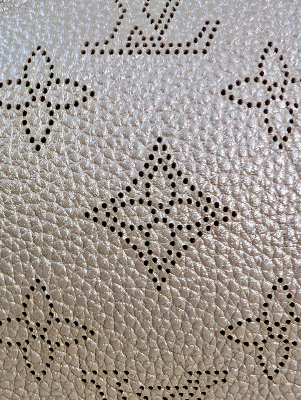 Louis Vuitton Mahina Amelia Shoulder Bag in Silver Perforated Leather