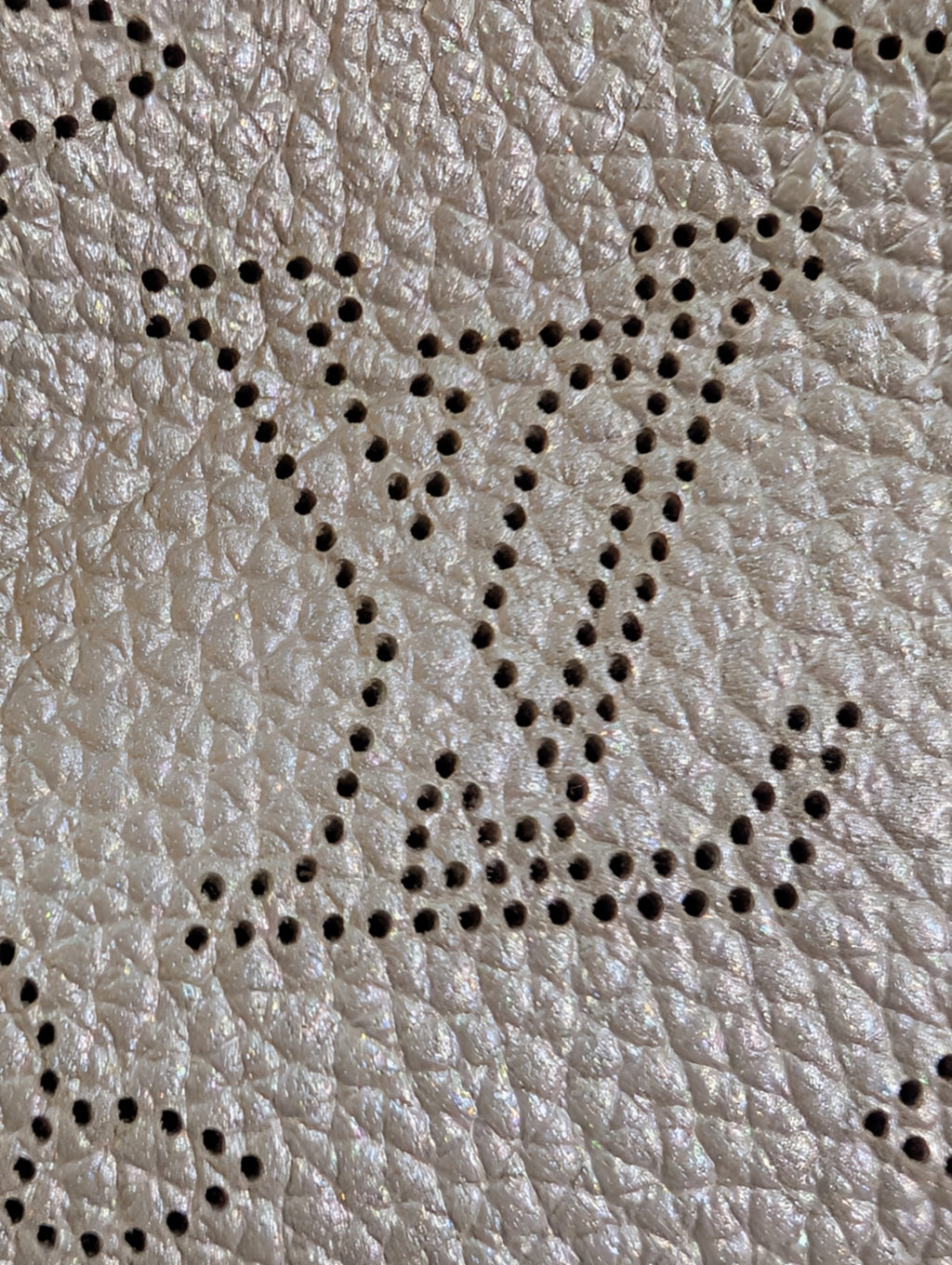 Louis Vuitton Mahina Amelia Shoulder Bag in Silver Perforated Leather