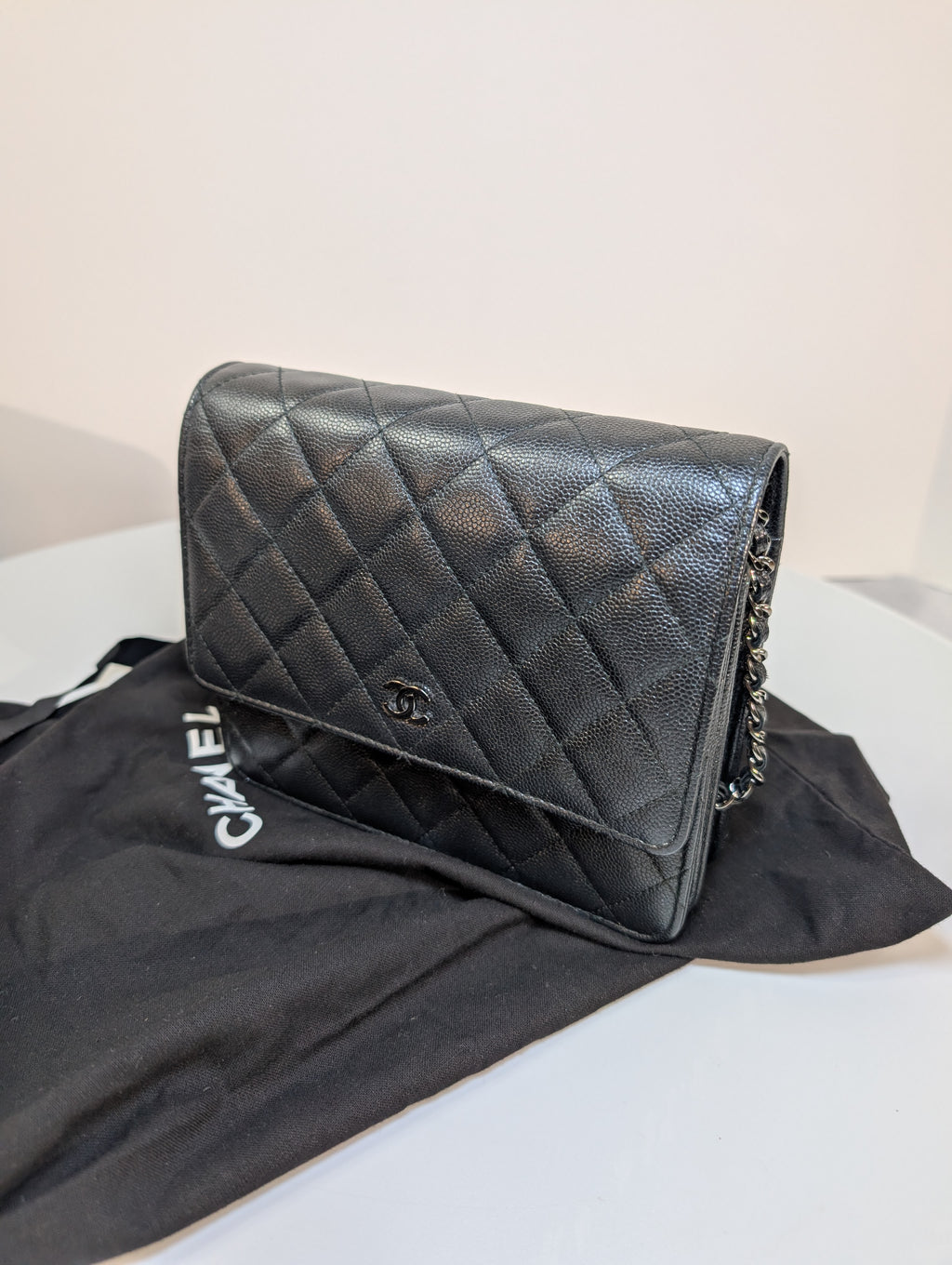 Chanel Very Rare "So Black" Quilted Caviar Leather Square Mini Flap Bag