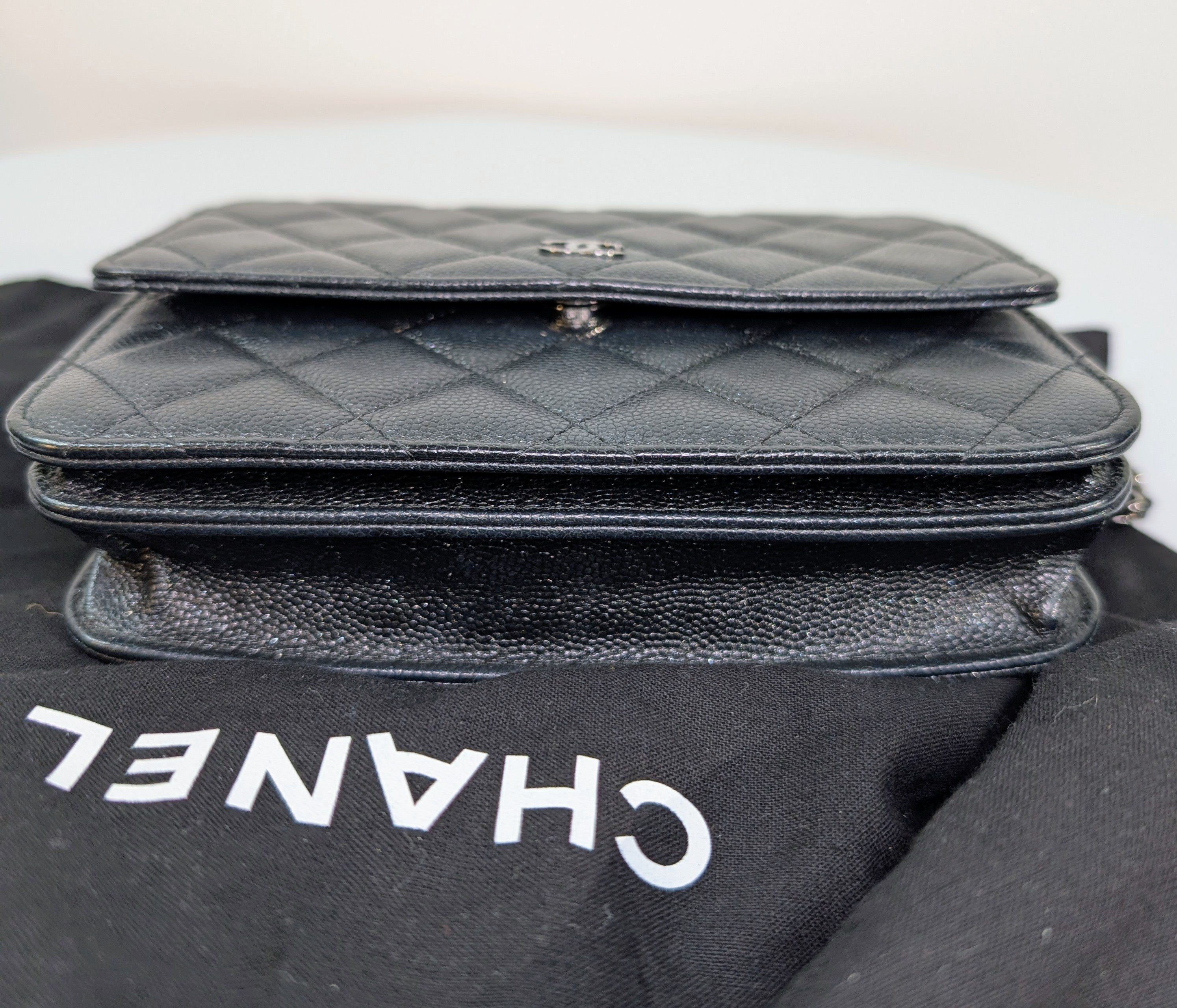 Chanel Very Rare "So Black" Quilted Caviar Leather Square Mini Flap Bag