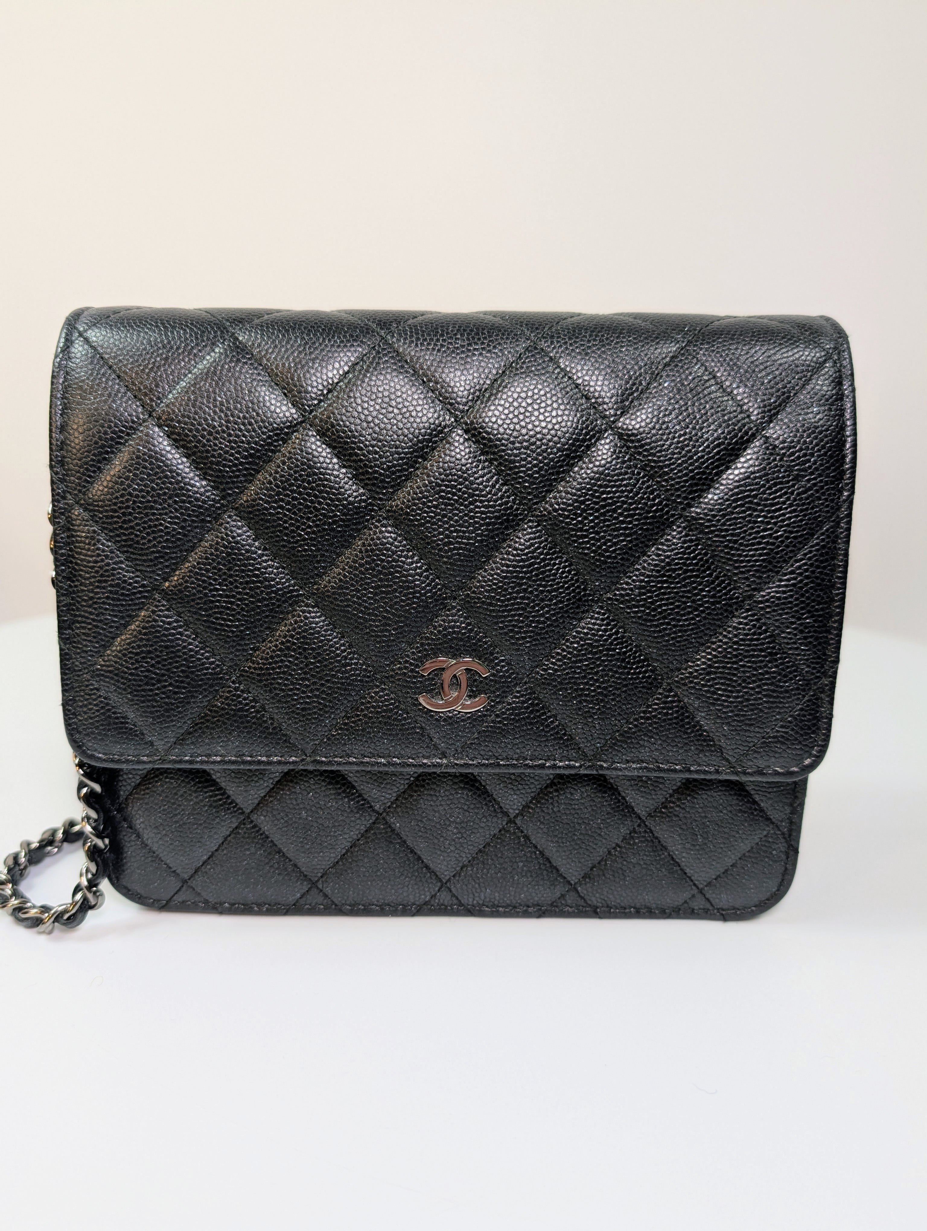Chanel Very Rare "So Black" Quilted Caviar Leather Square Mini Flap Bag