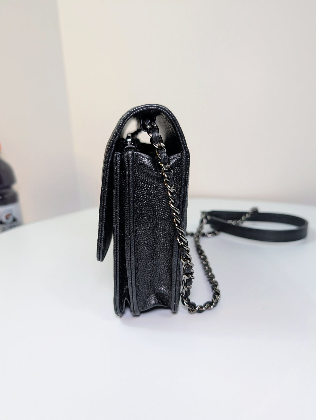 Chanel Very Rare "So Black" Quilted Caviar Leather Square Mini Flap Bag