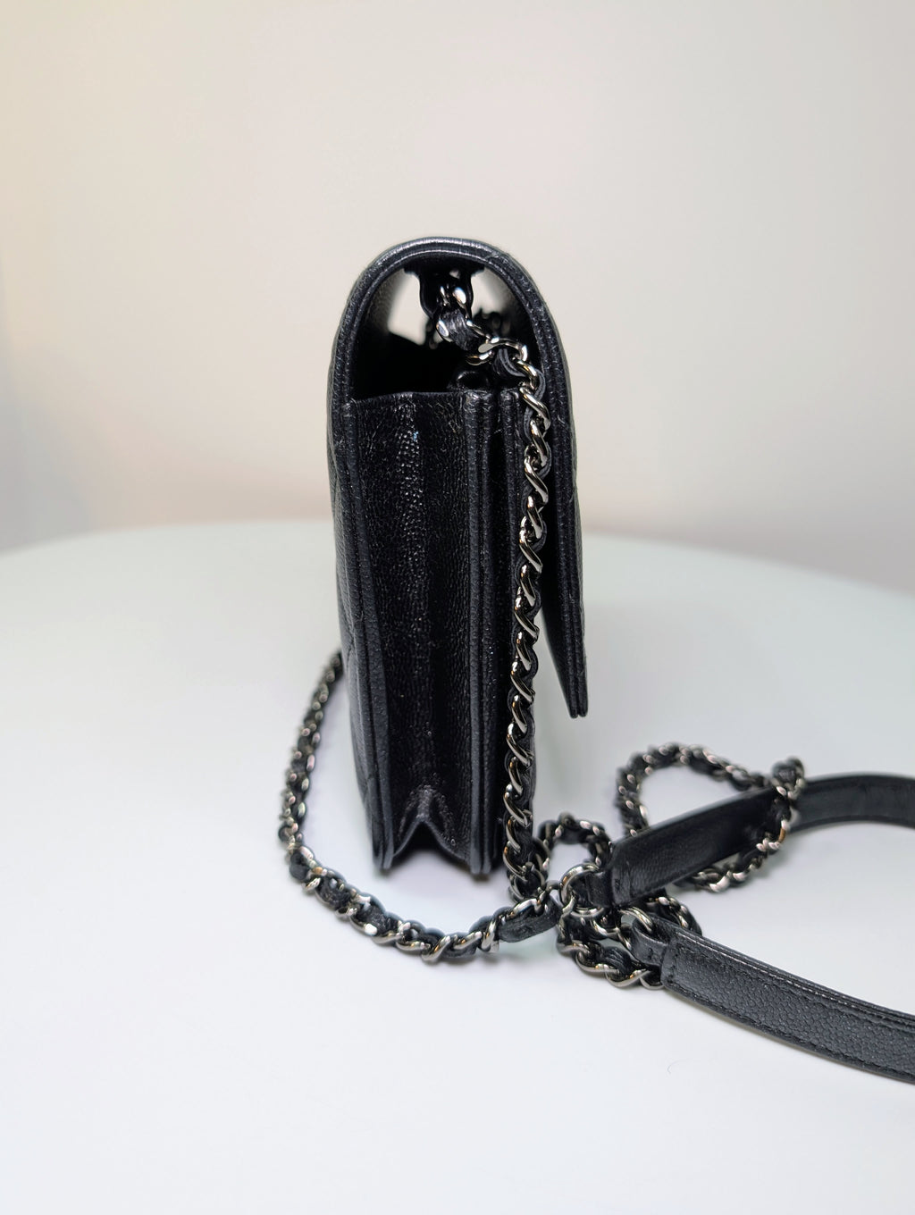 Chanel Very Rare "So Black" Quilted Caviar Leather Square Mini Flap Bag