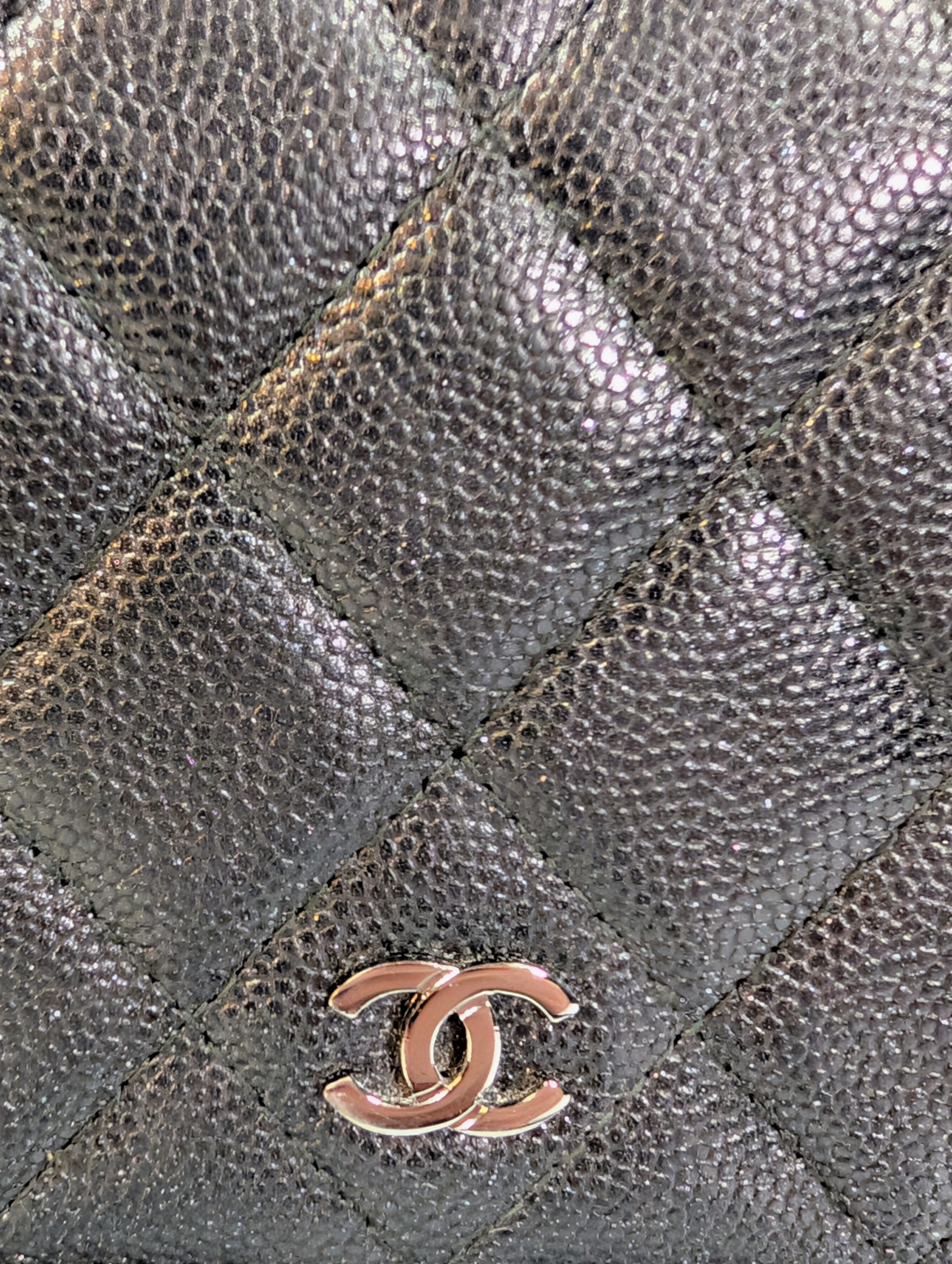 Chanel Very Rare "So Black" Quilted Caviar Leather Square Mini Flap Bag
