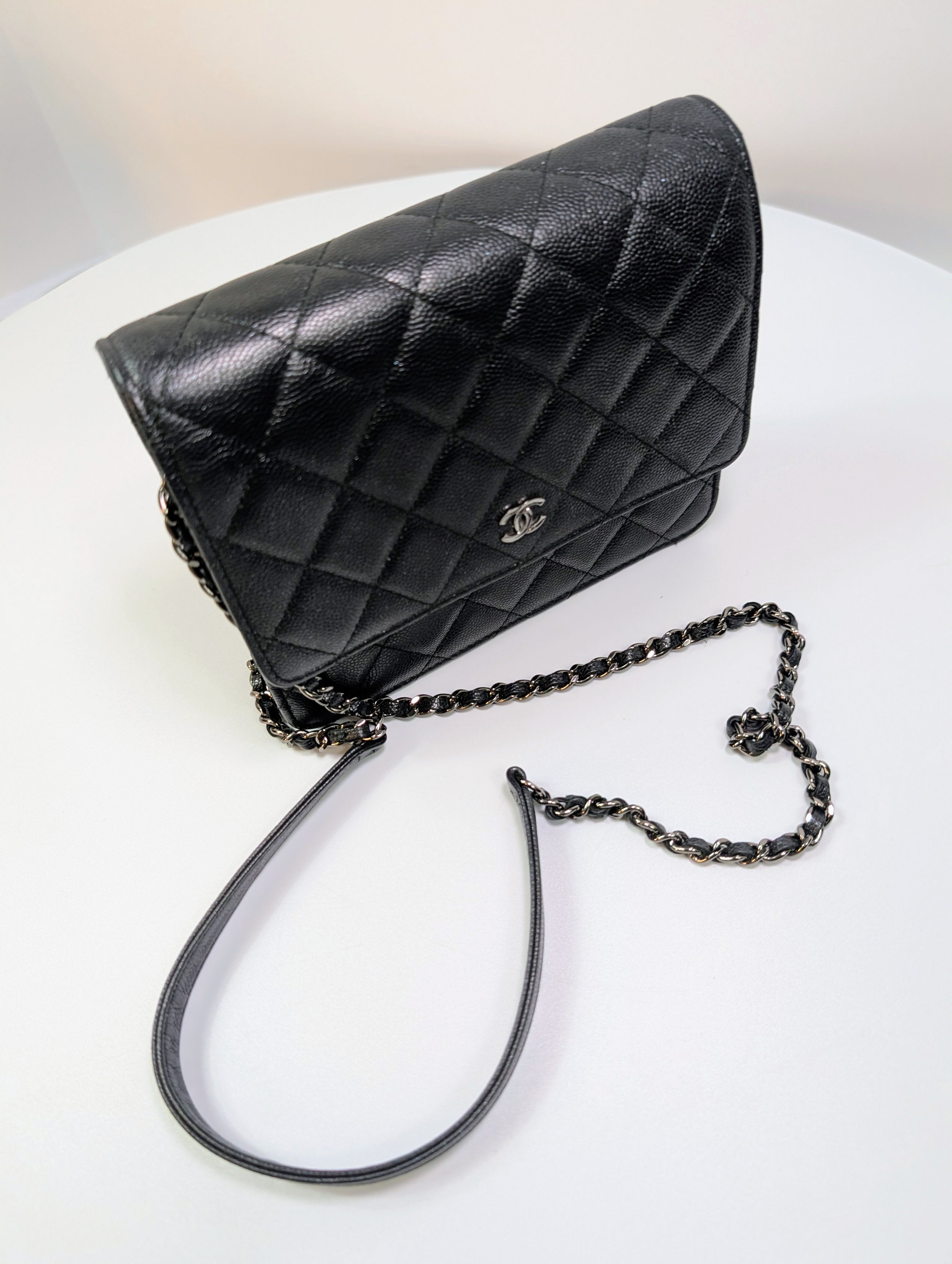 Chanel Very Rare "So Black" Quilted Caviar Leather Square Mini Flap Bag