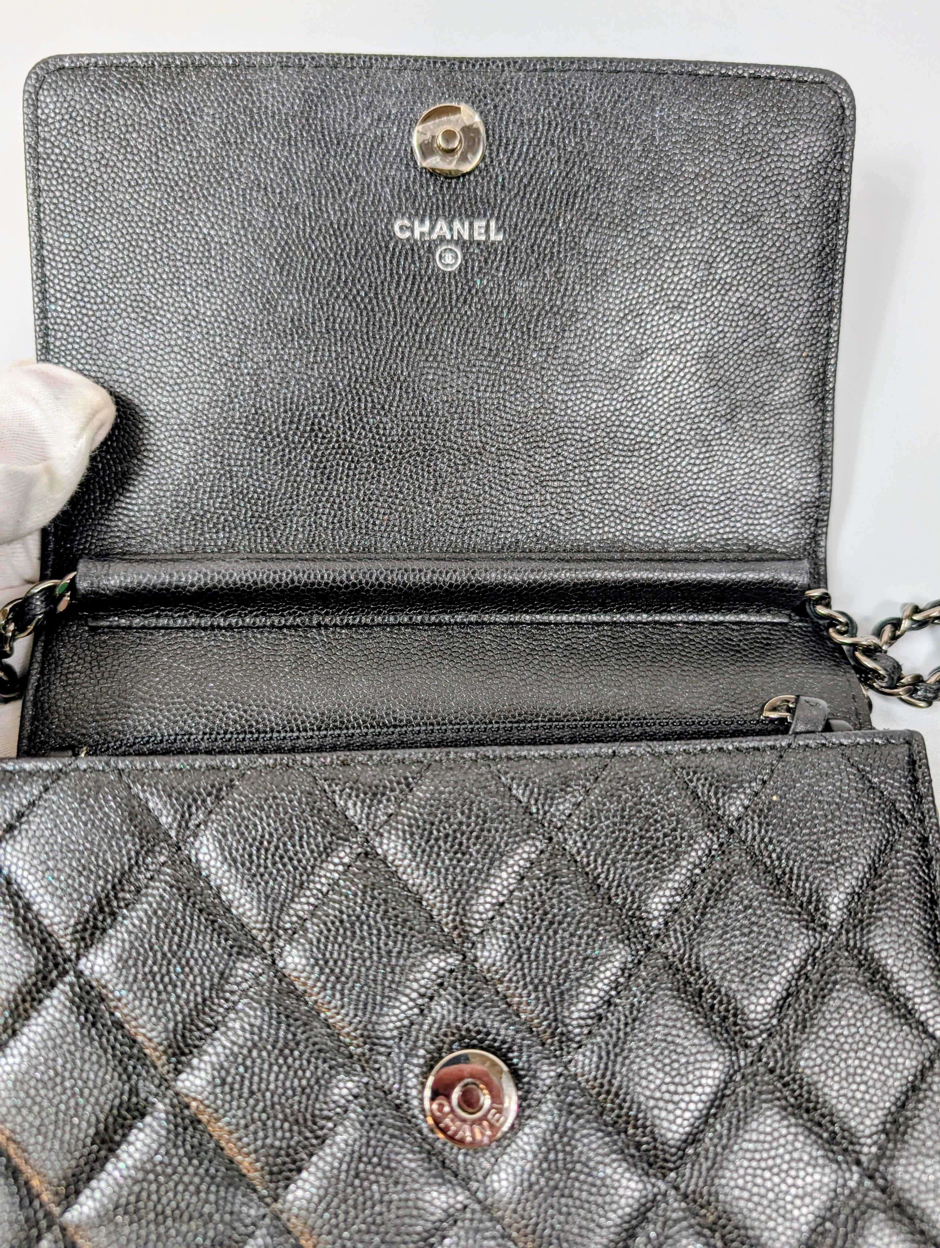 Chanel Very Rare "So Black" Quilted Caviar Leather Square Mini Flap Bag
