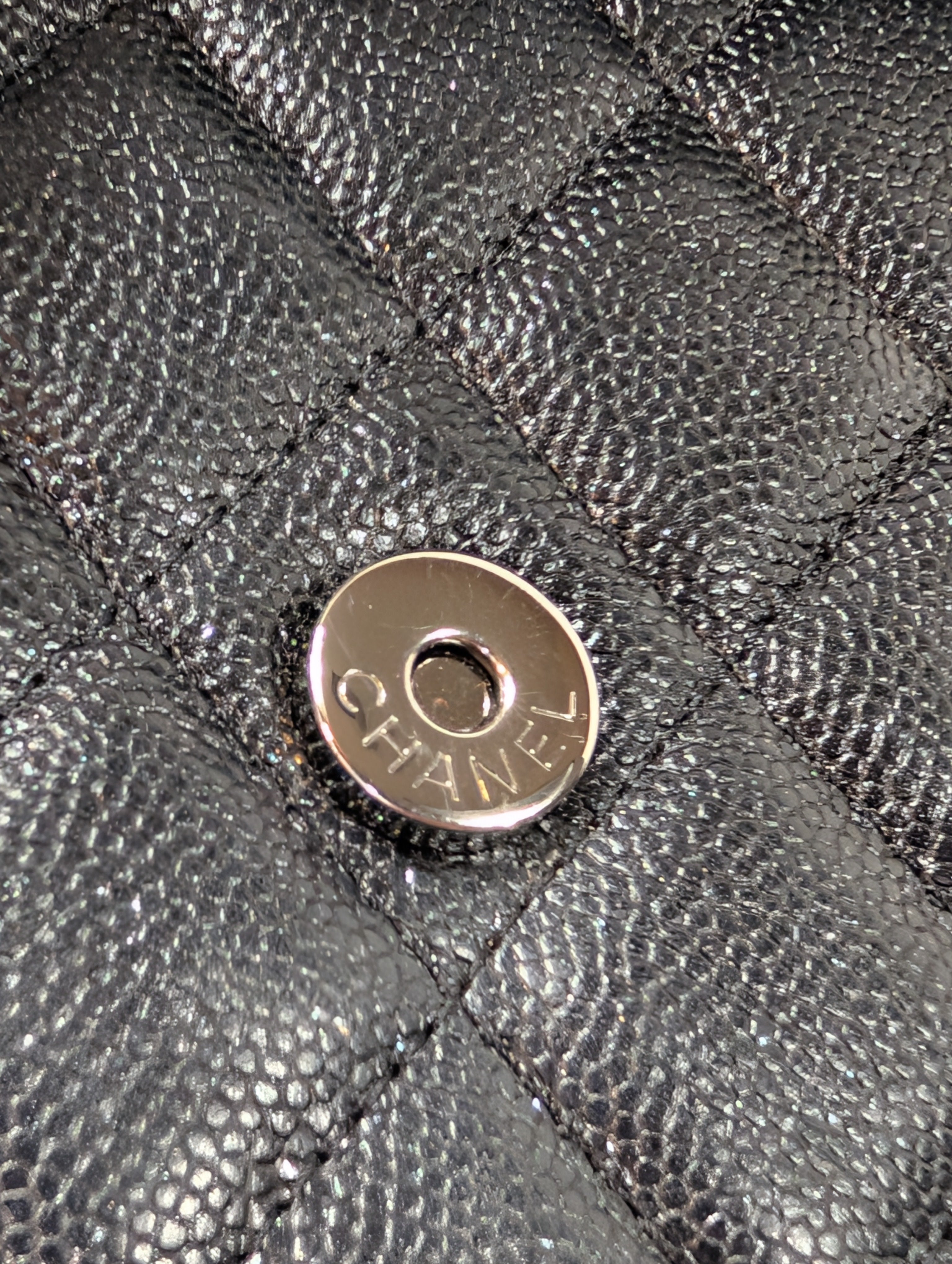 Chanel Very Rare "So Black" Quilted Caviar Leather Square Mini Flap Bag