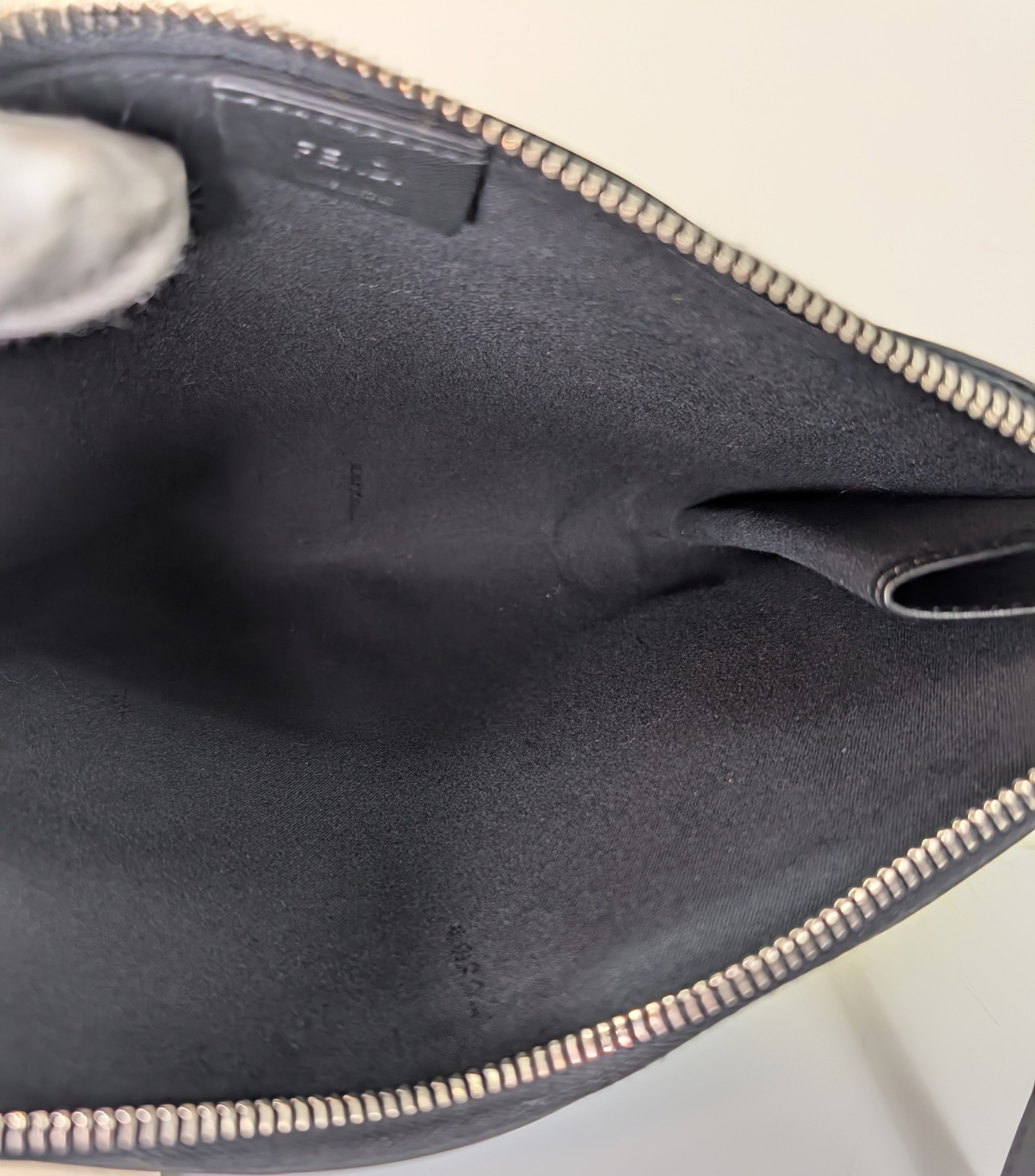 Fendi Bag Bugs Monster Eyes Black Leather Clutch with Fur, Python accents
