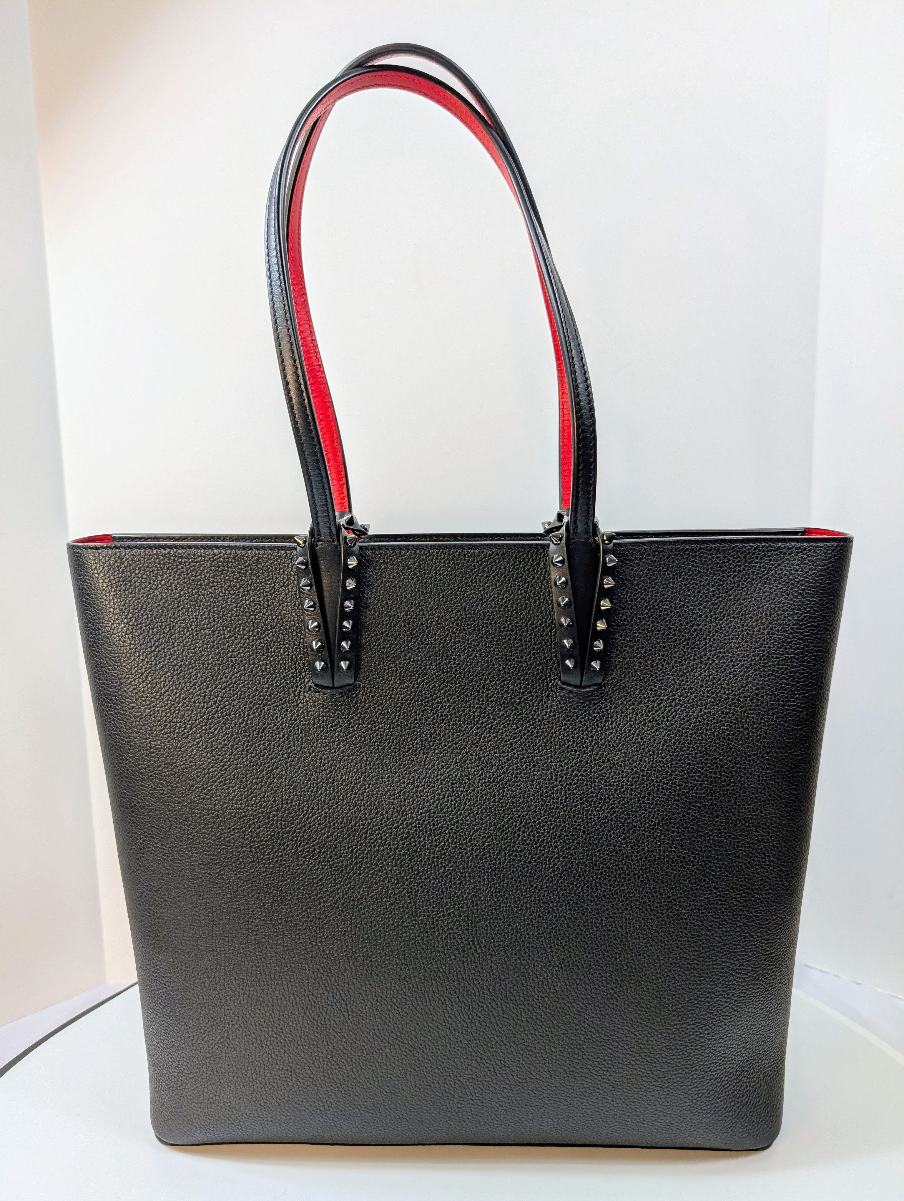 Christian Louboutin Black Grained Leather Cabata Tote Bag