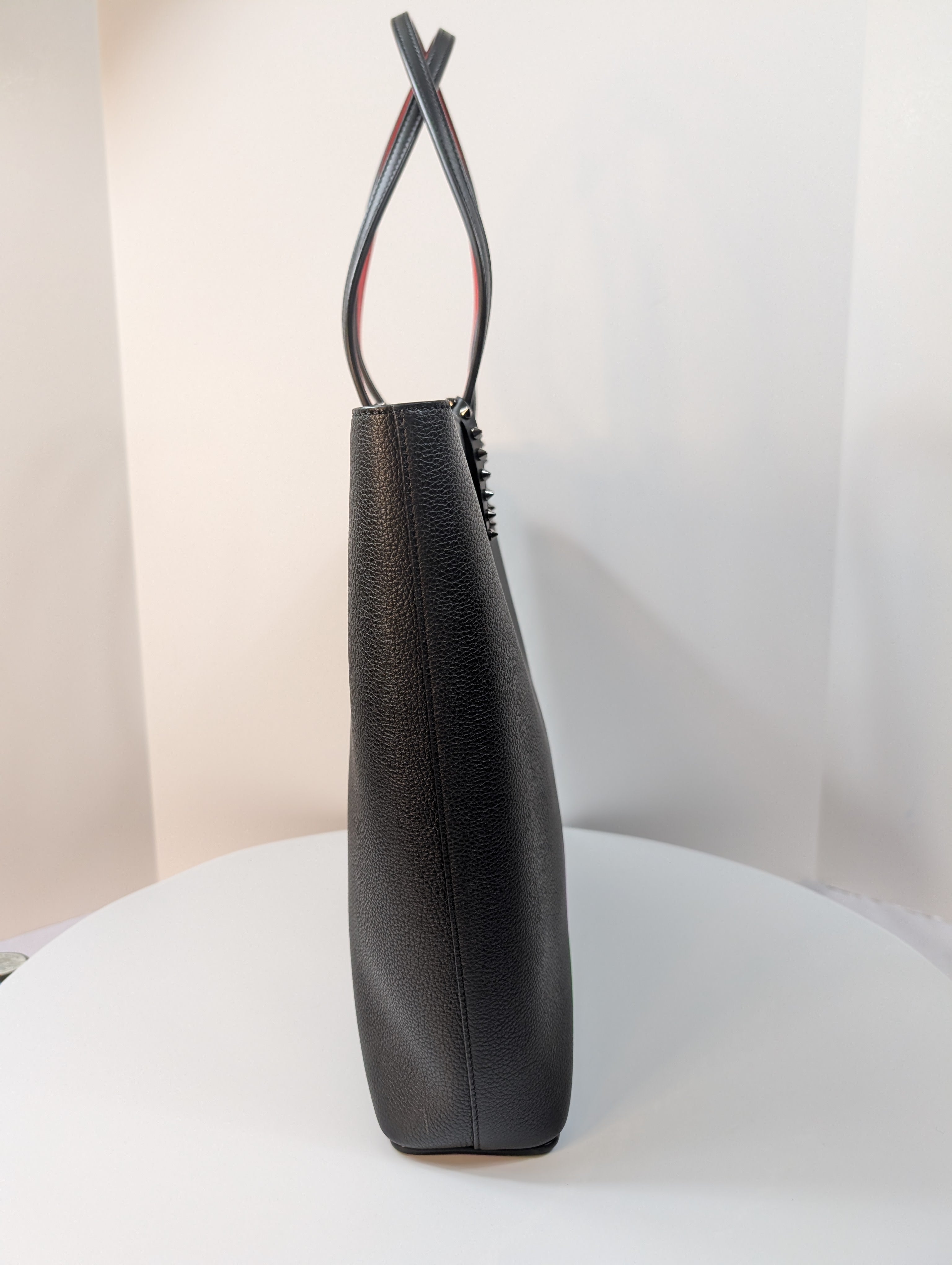 Christian Louboutin Black Grained Leather Cabata Tote Bag