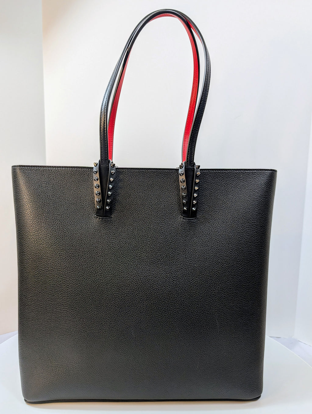 Christian Louboutin Black Grained Leather Cabata Tote Bag