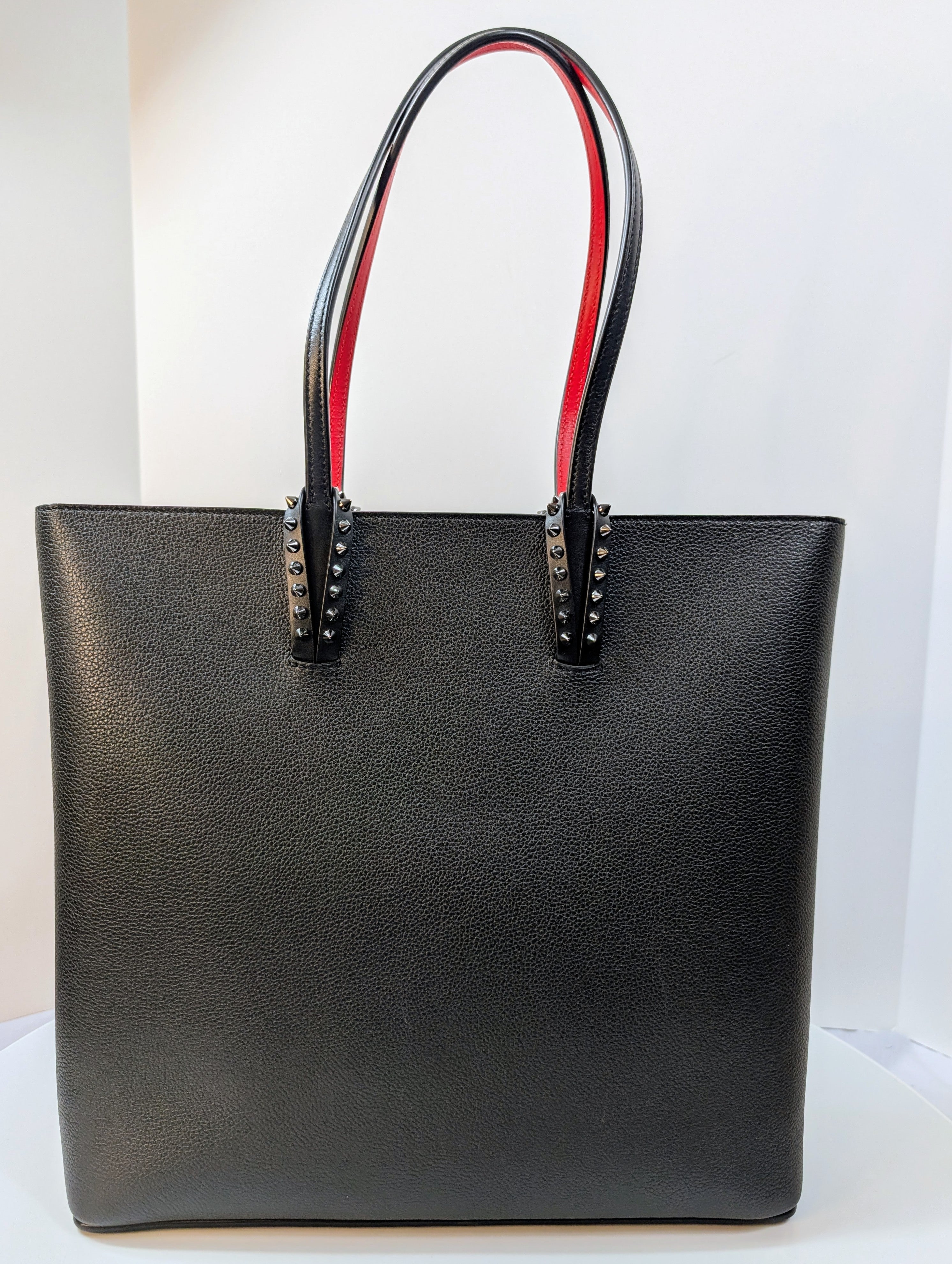 Christian Louboutin Black Grained Leather Cabata Tote Bag