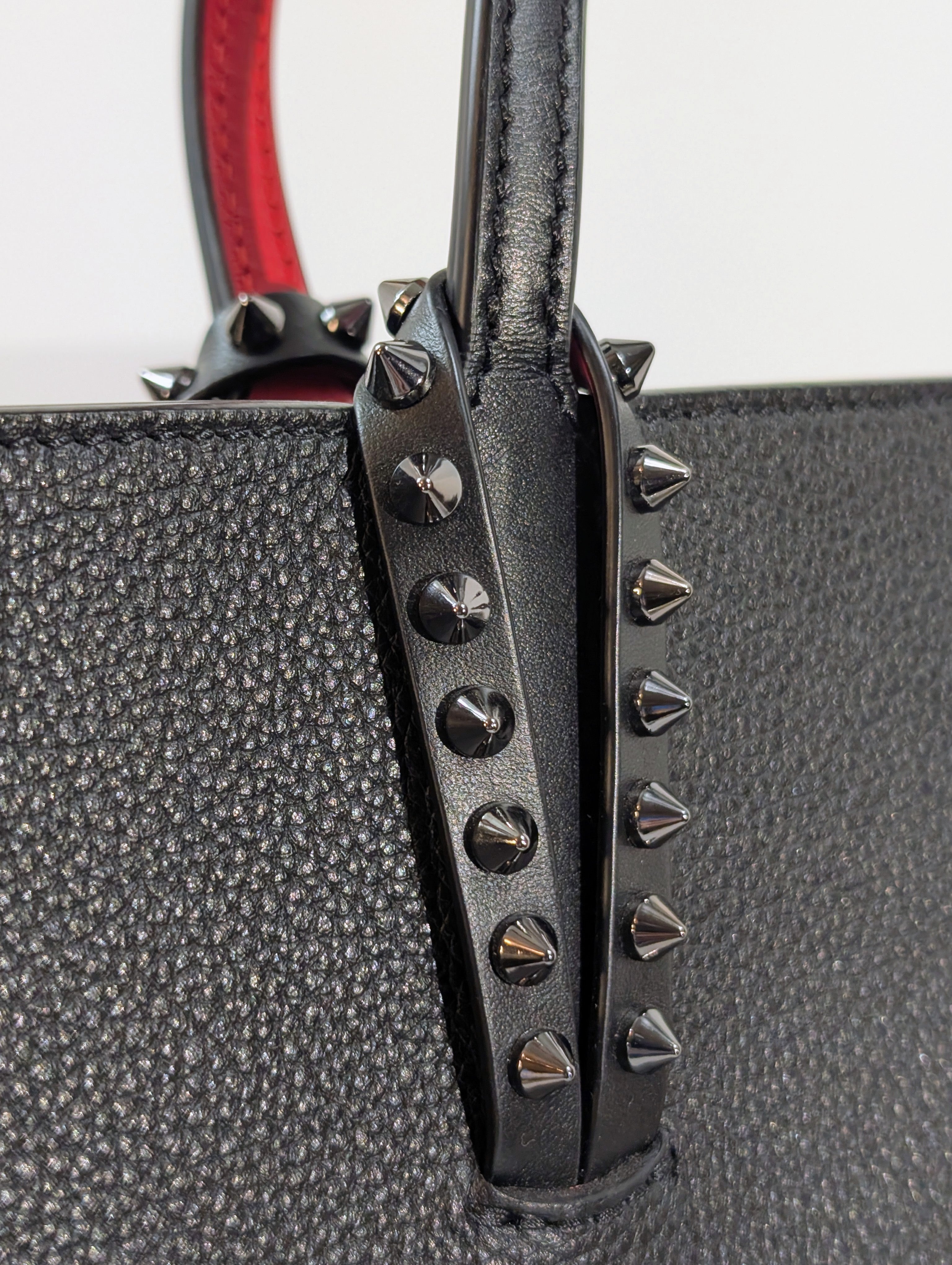 Christian Louboutin Black Grained Leather Cabata Tote Bag