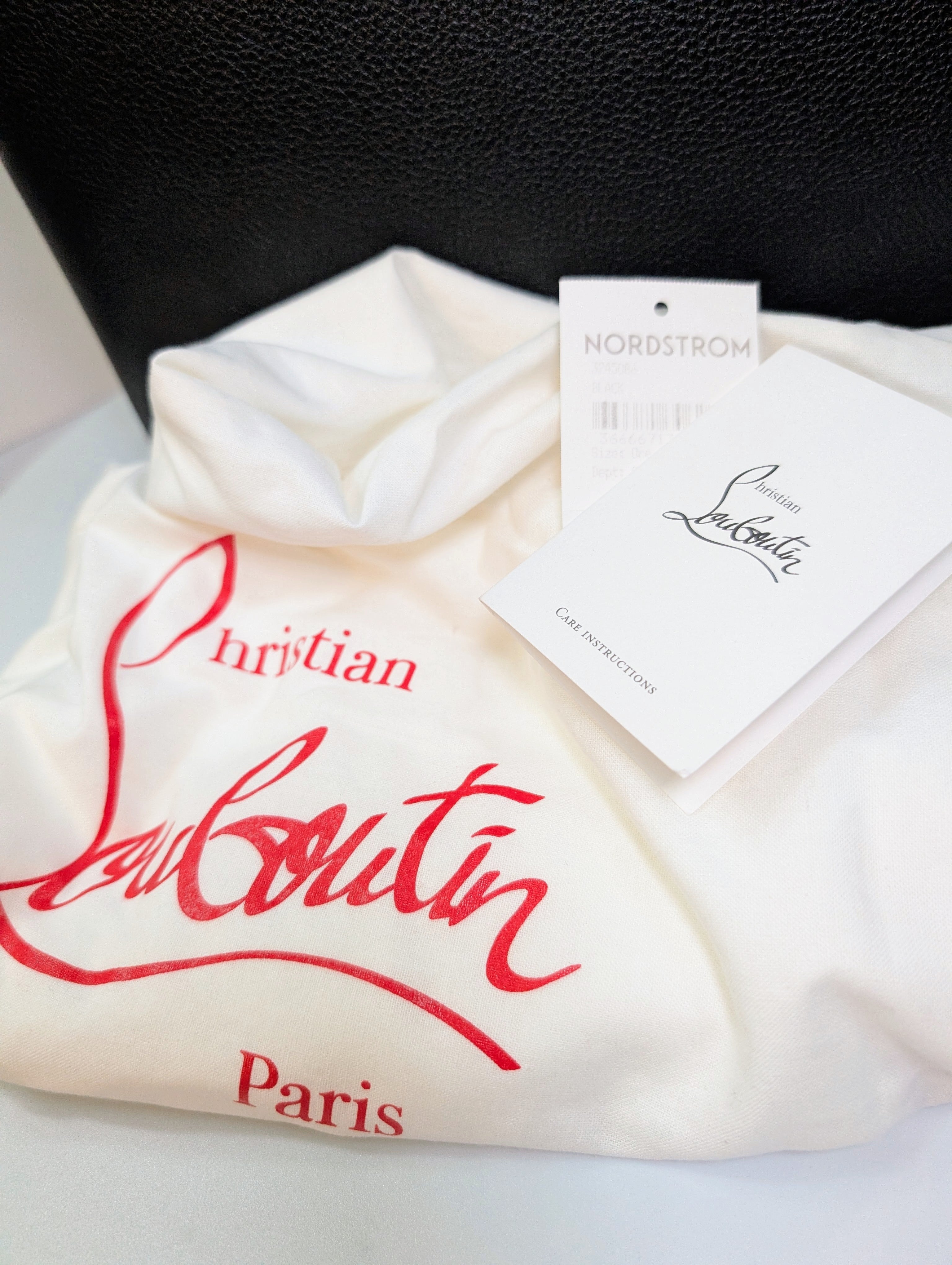 Christian Louboutin Black Grained Leather Cabata Tote Bag