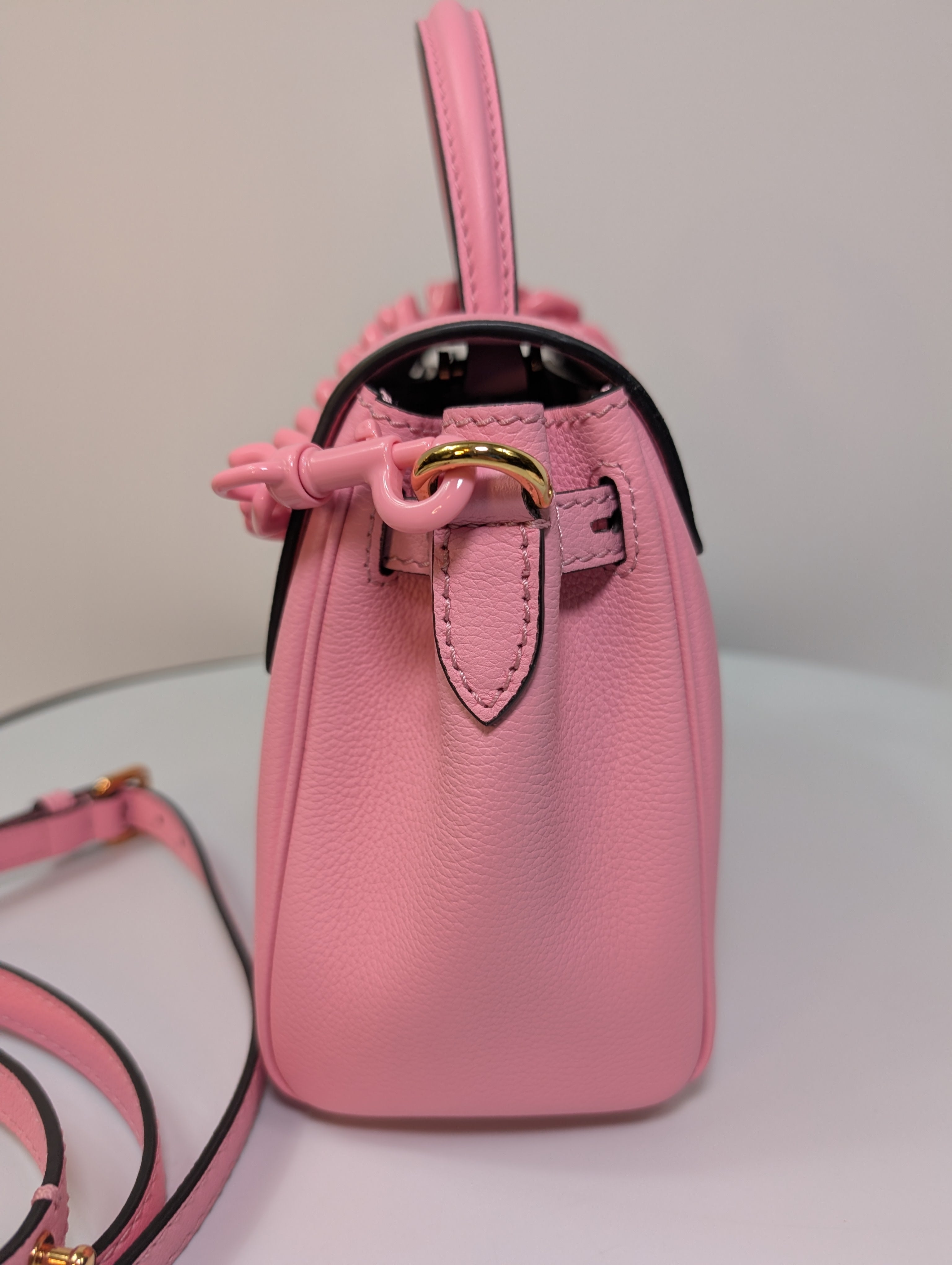 Versace La Medusa Pink Leather Mini Top Handle Bag