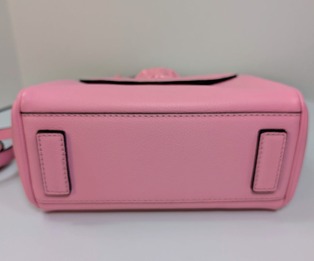 Versace La Medusa Pink Leather Mini Top Handle Bag