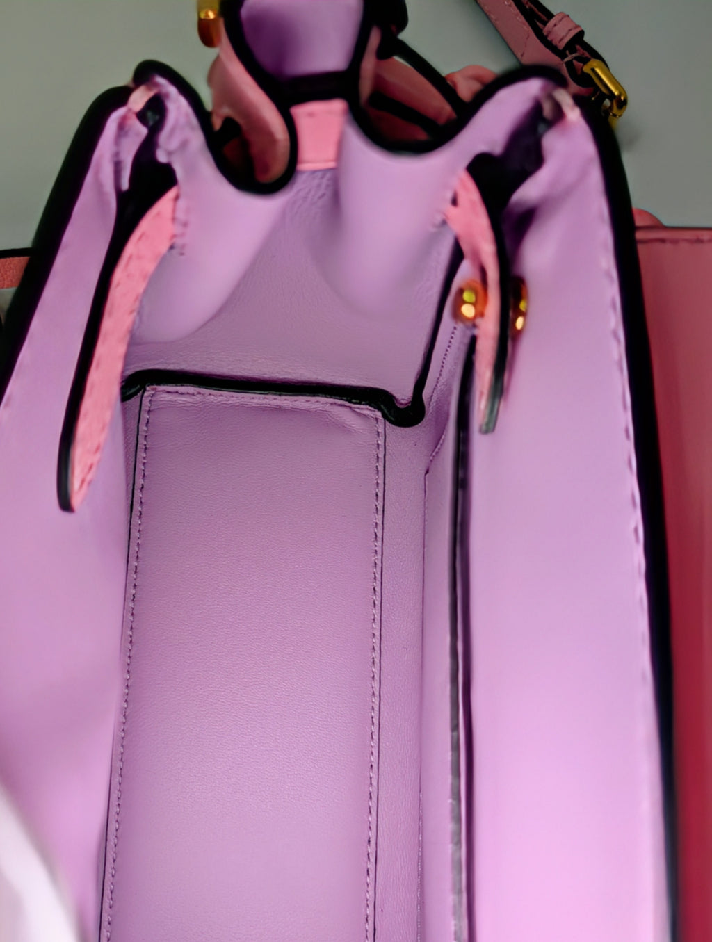 Versace La Medusa Pink Leather Mini Top Handle Bag