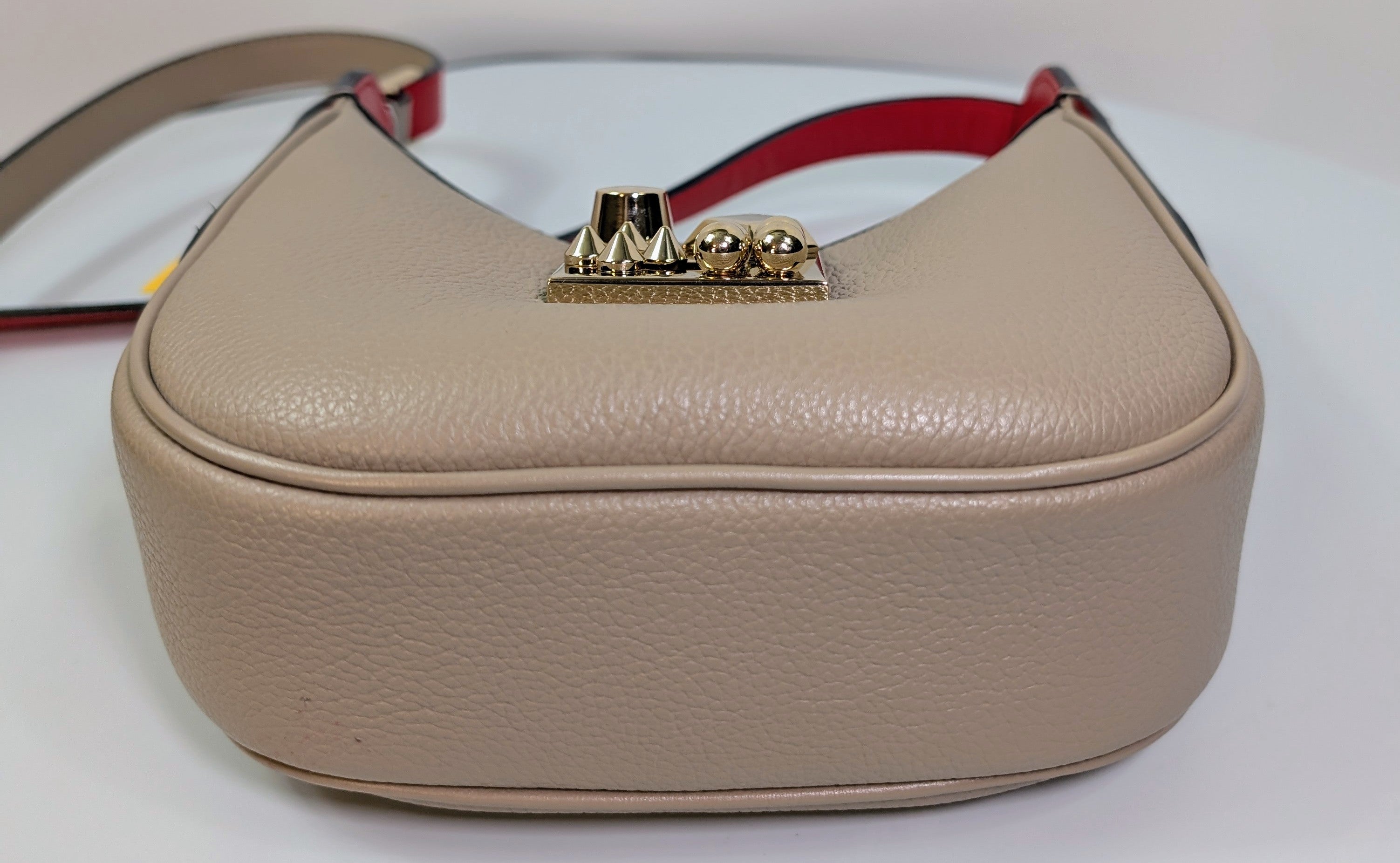 Christian Louboutin Beige Grained Leather Loubifunk Bag