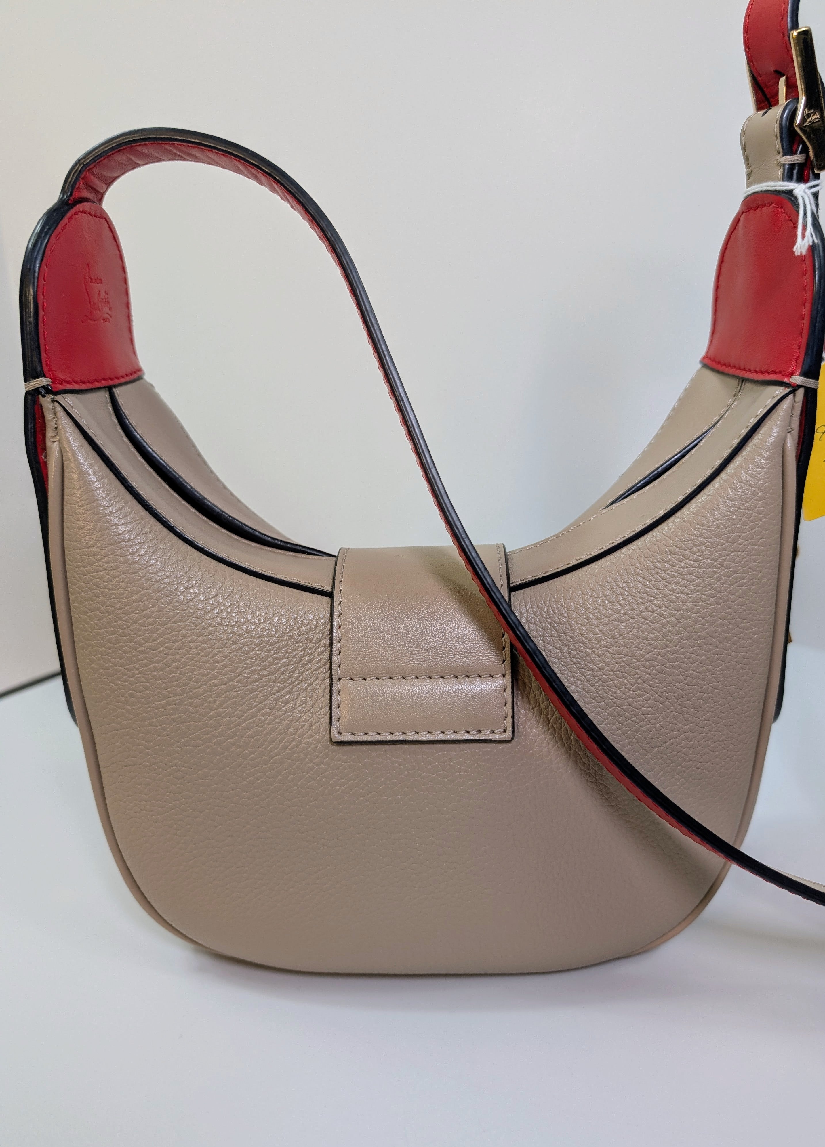 Christian Louboutin Beige Grained Leather Loubifunk Bag