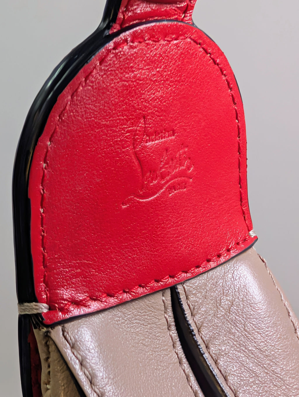 Christian Louboutin Beige Grained Leather Loubifunk Bag