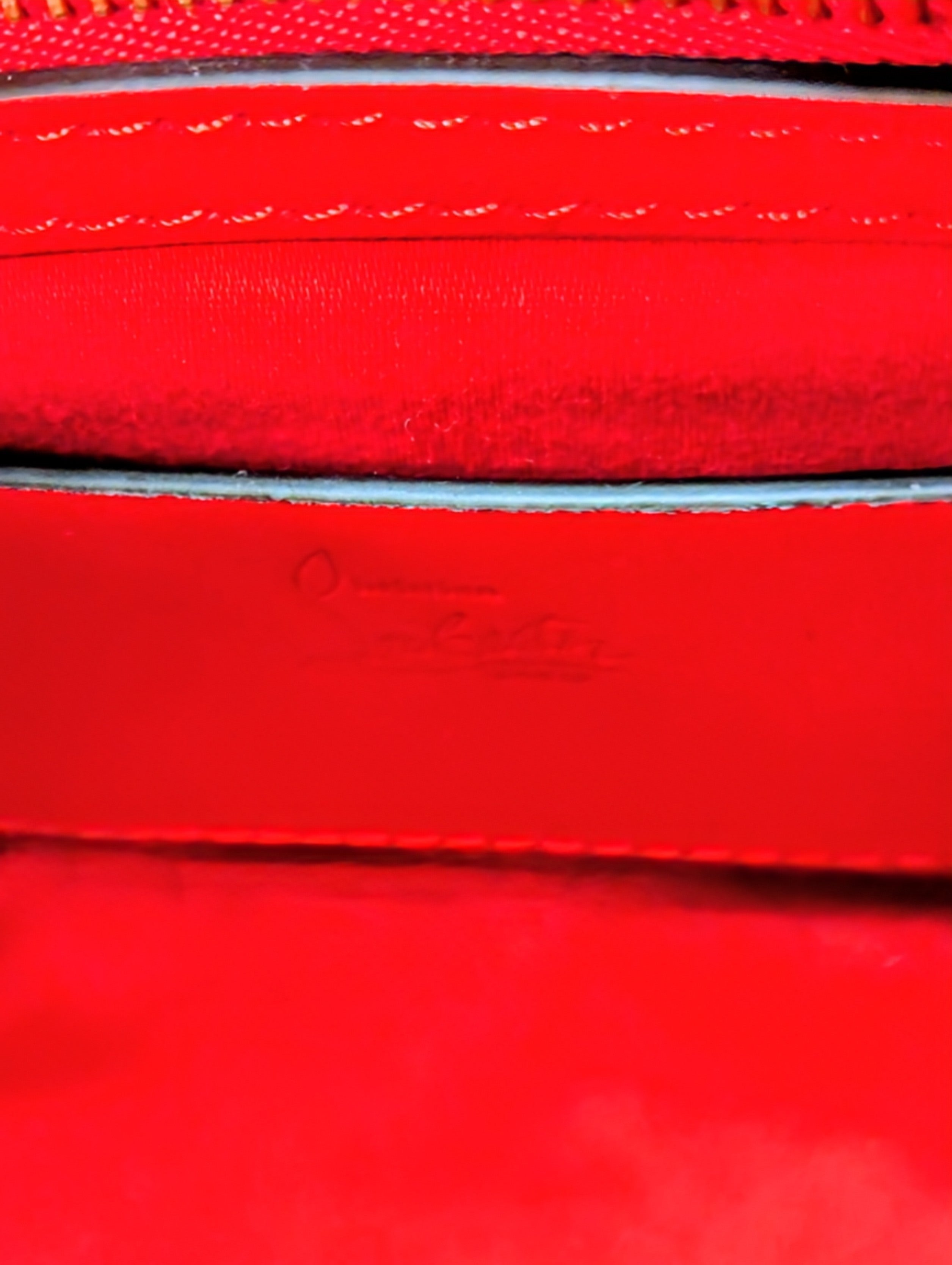 Christian Louboutin Beige Grained Leather Loubifunk Bag