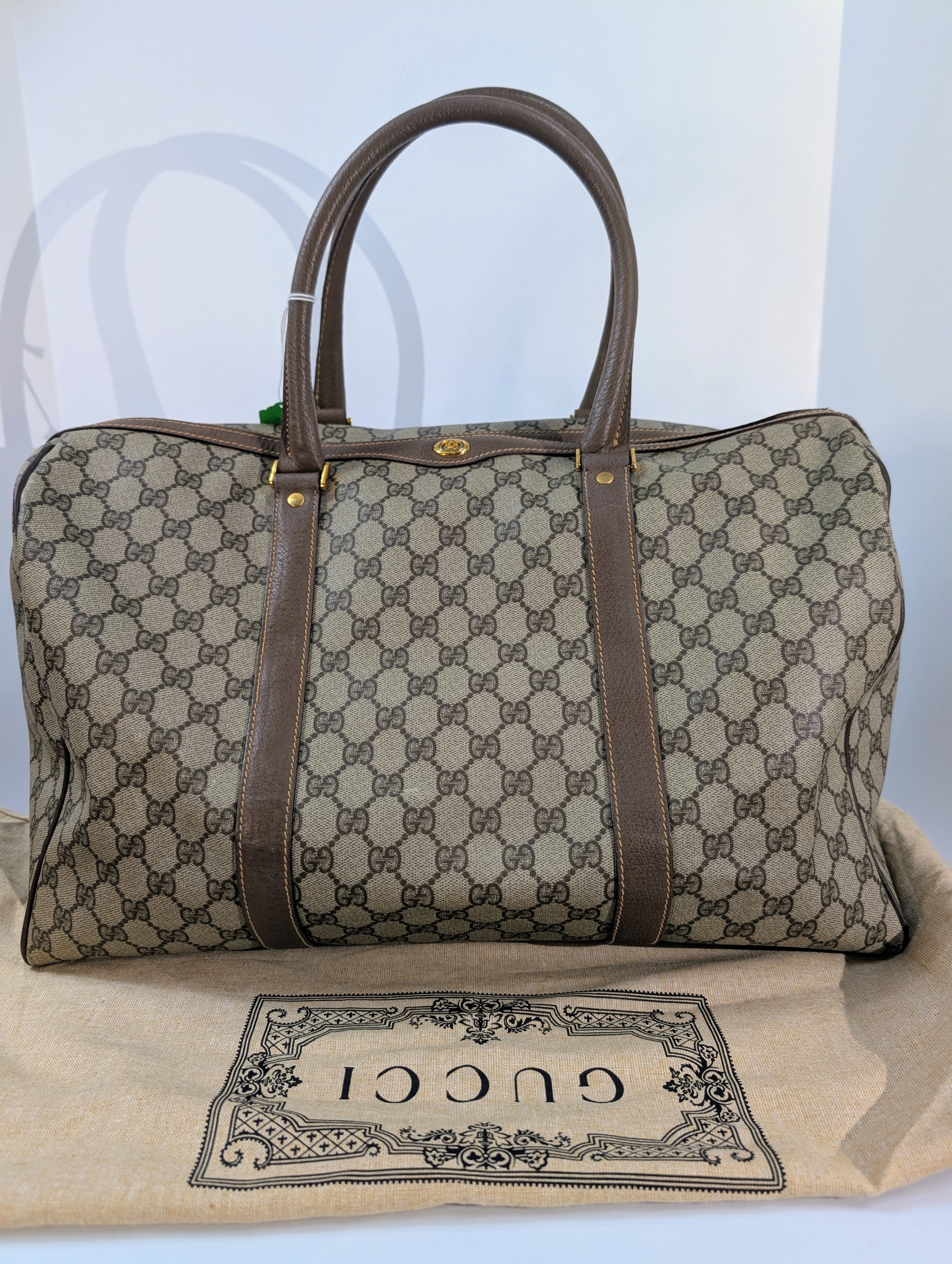 Gucci Vintage Boston Bag in GG Supreme Coated Canvas