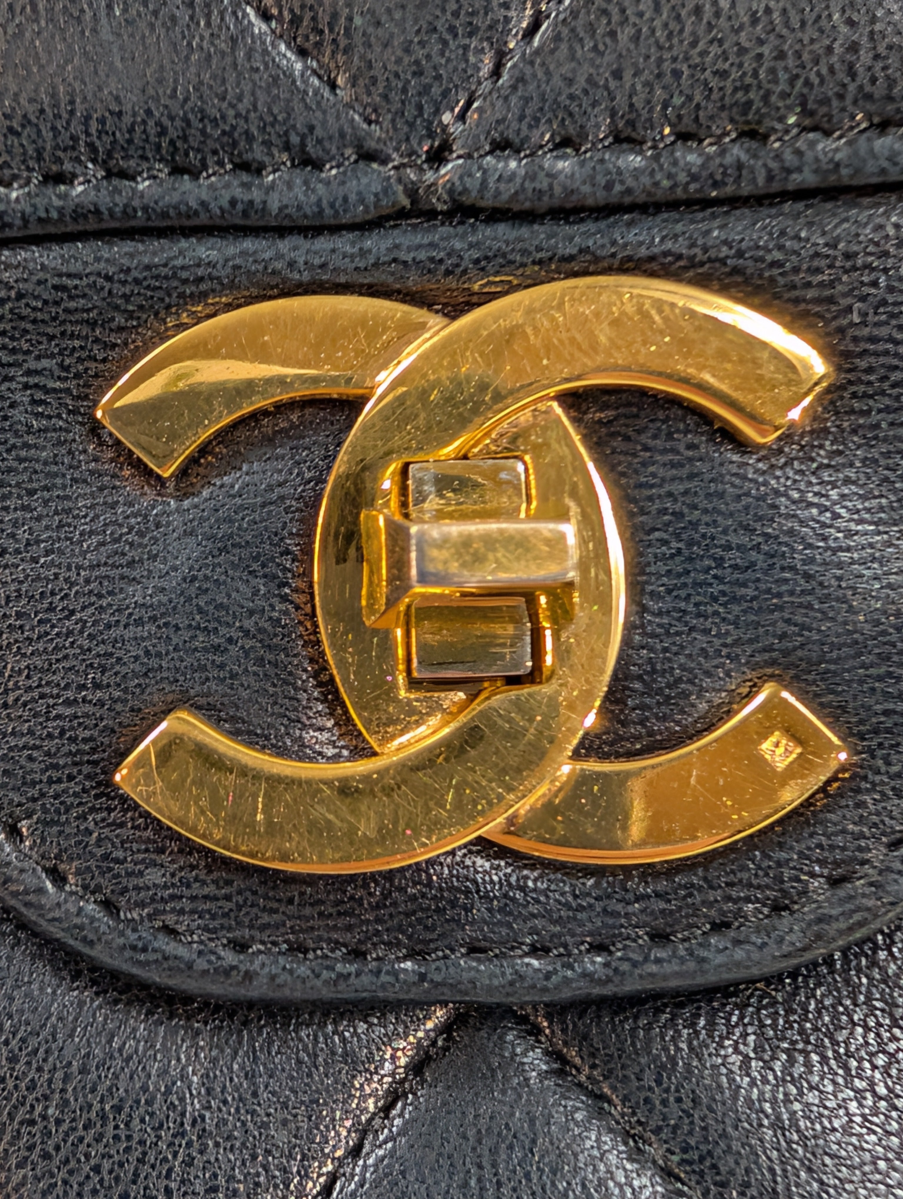 Chanel Rare Vintage Classic Black Lambskin Double Flap (1985)