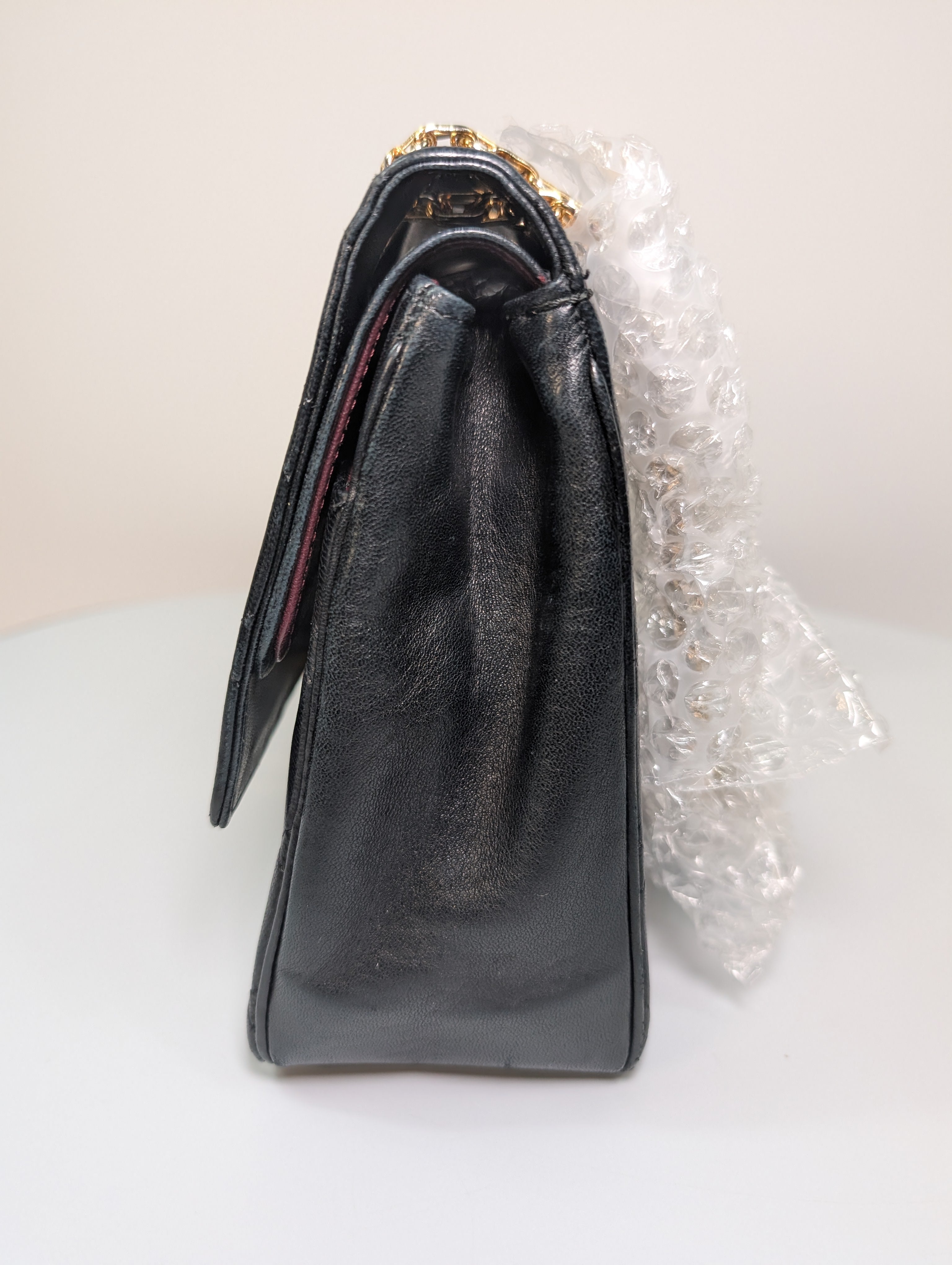 Chanel Rare Vintage Classic Black Lambskin Double Flap (1985)