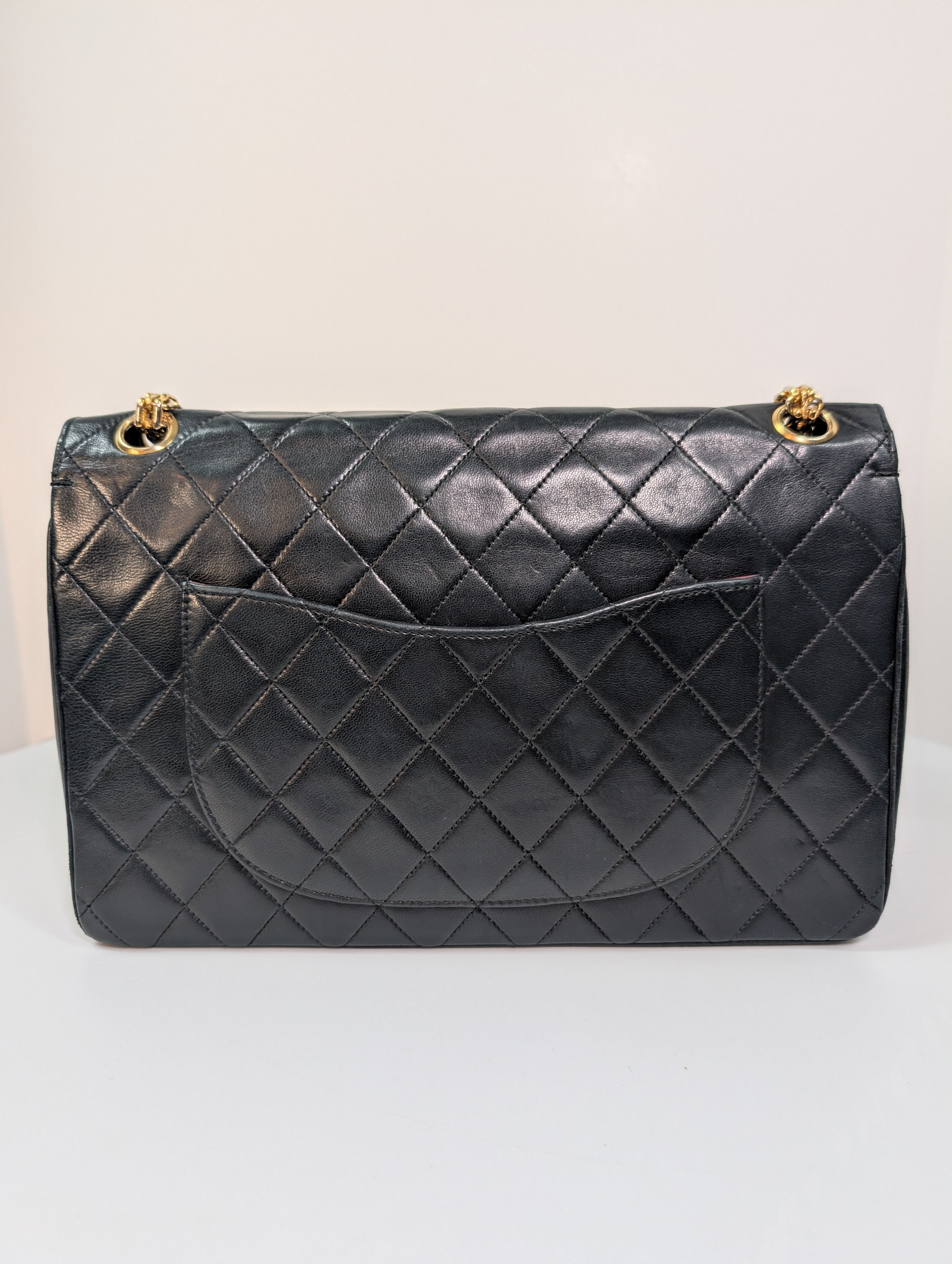 Chanel Rare Vintage Classic Black Lambskin Double Flap (1985)