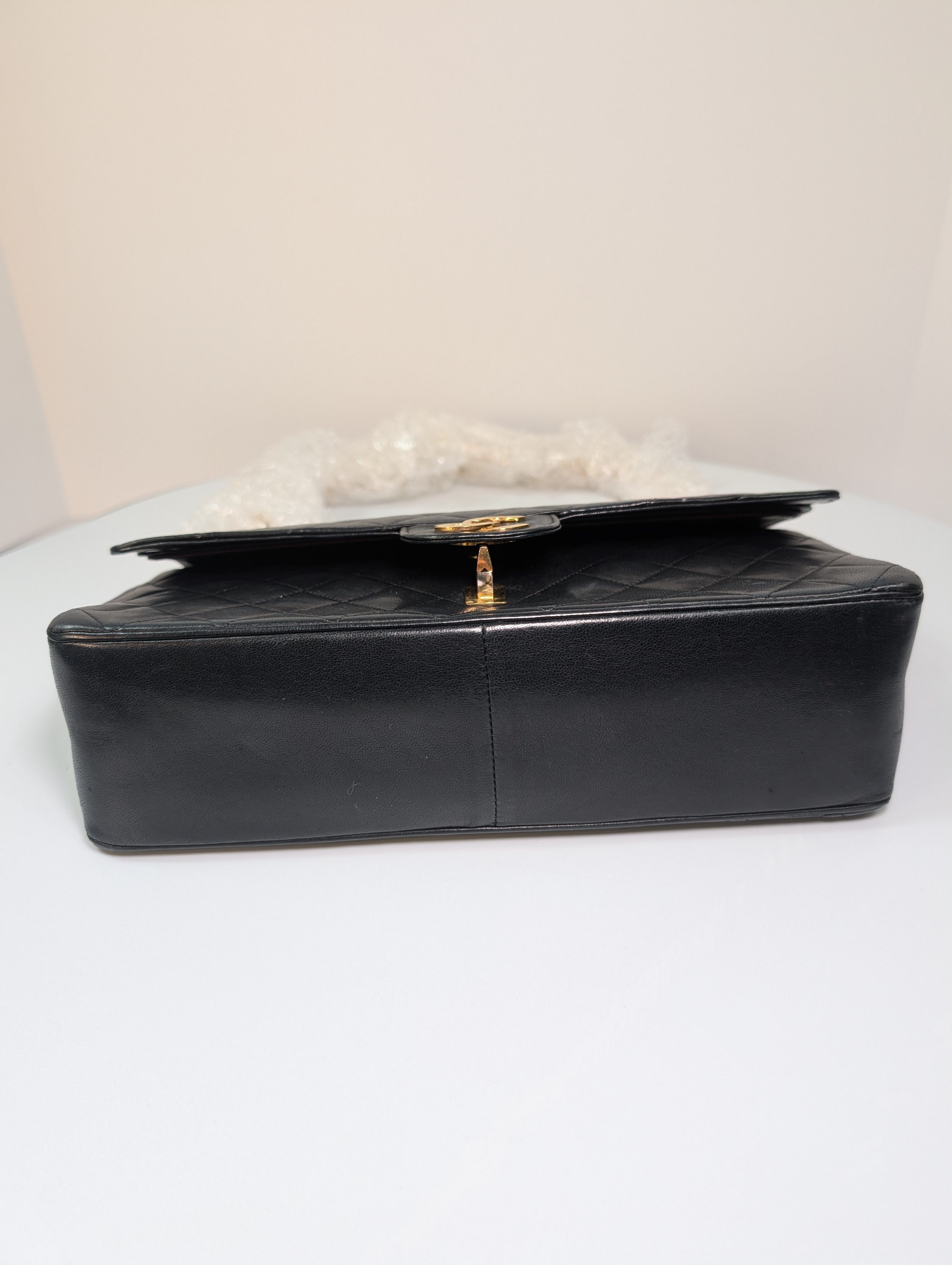 Chanel Rare Vintage Classic Black Lambskin Double Flap (1985)