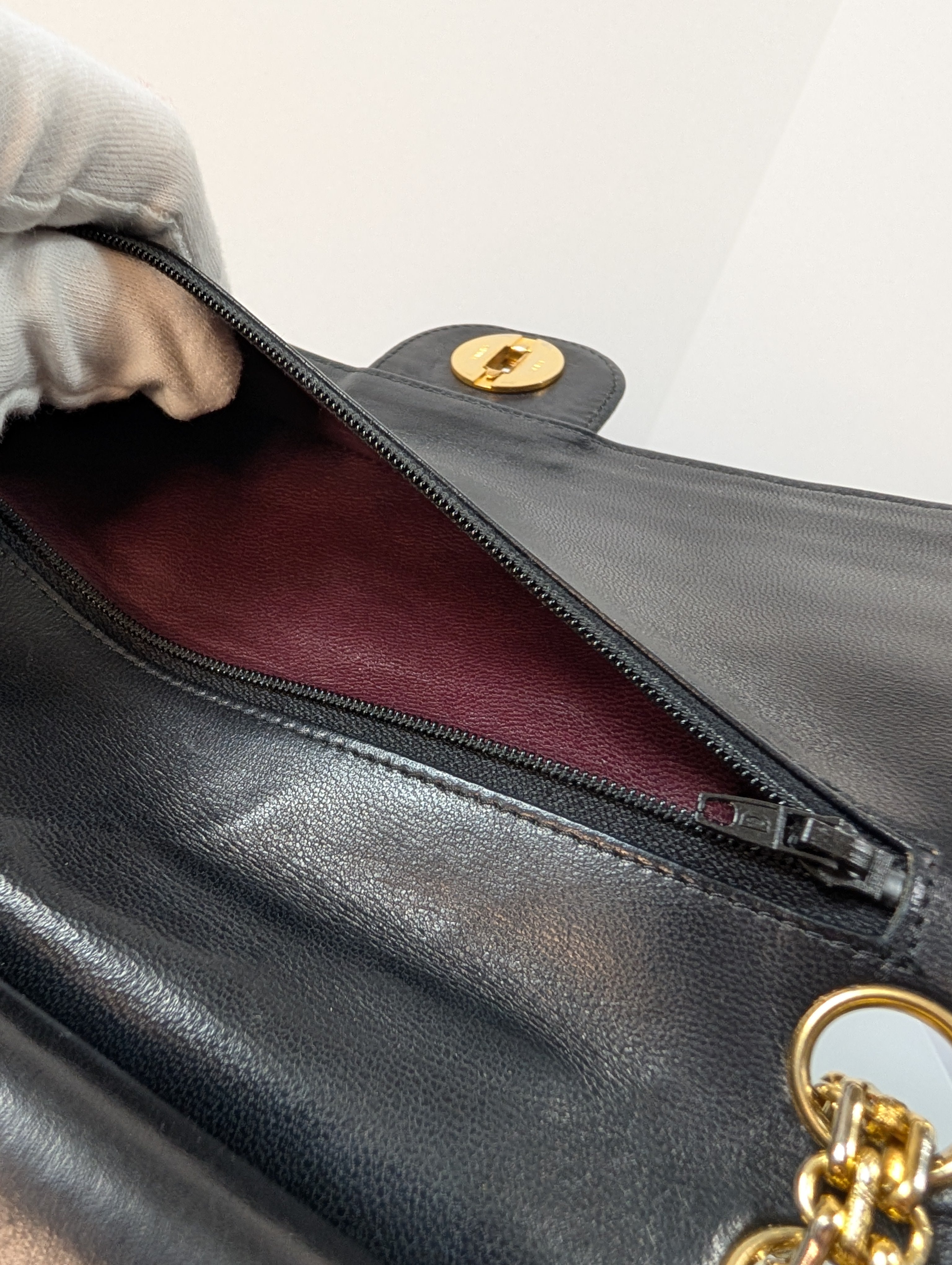 Chanel Rare Vintage Classic Black Lambskin Double Flap (1985)