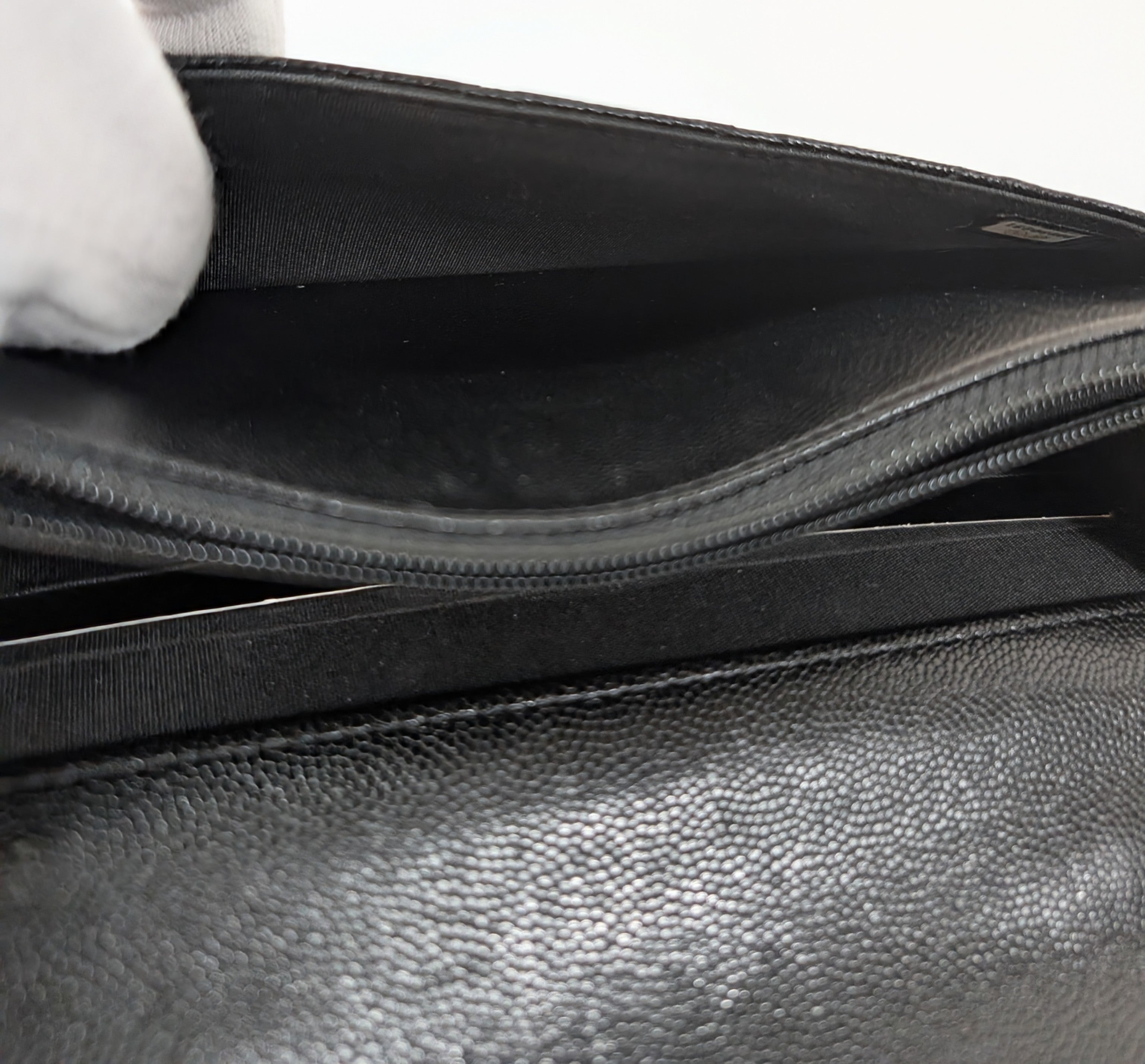 Chanel "So Black" Quilted Caviar Leather Wallet on Chain (WOC)