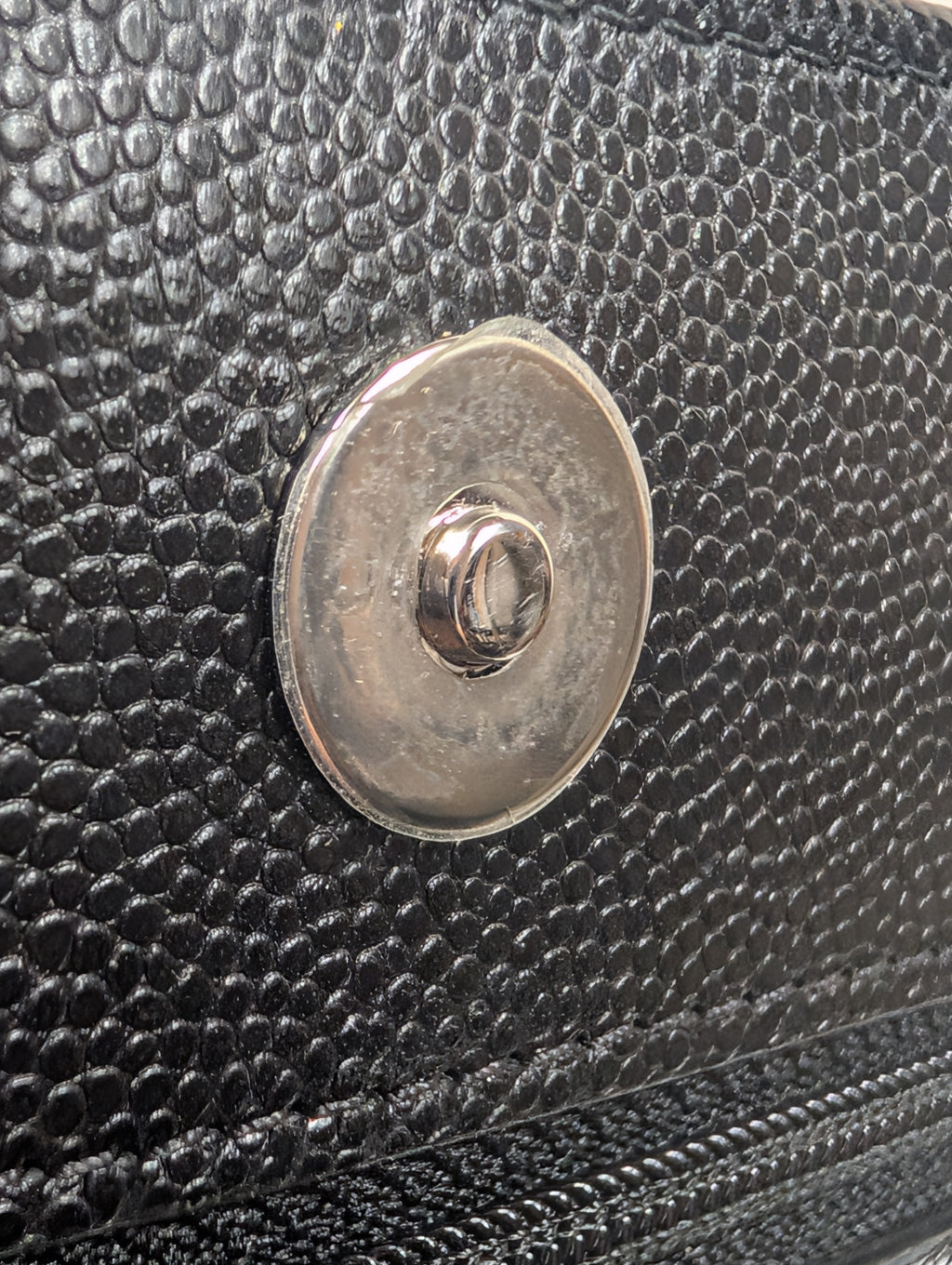 Chanel "So Black" Quilted Caviar Leather Wallet on Chain (WOC)