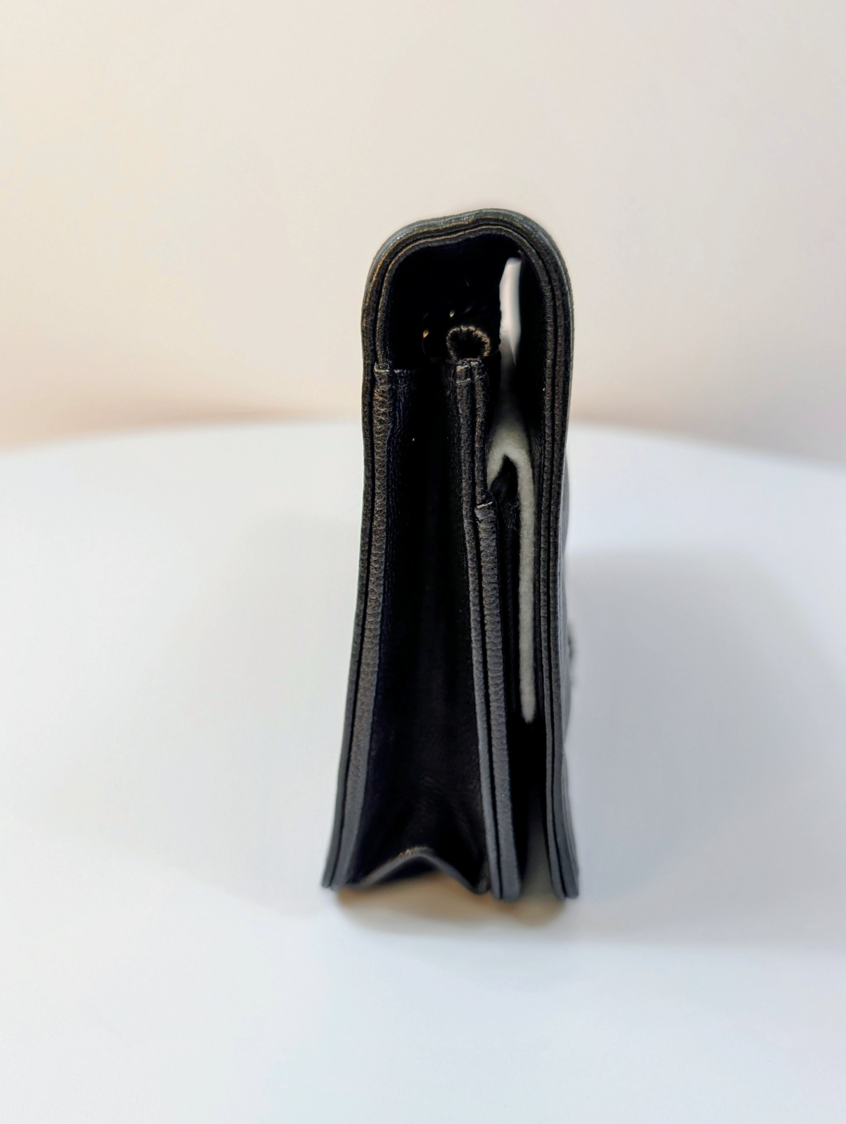 Chanel So Black Quilted Caviar Boy Wallet on Chain (WOC)